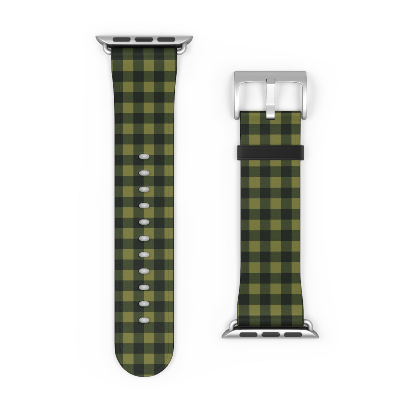 Green Buffalo Plaid Watch Band — Lightweight Patterned Apple Watch Strap