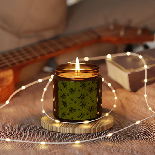 Relaxing Scented Soy Candle - Eco-Friendly Amber Jar, Featuring Vintage Leaf Toss© Aromatherapy Gift, Home Décor, Self-Care, Stress Relief