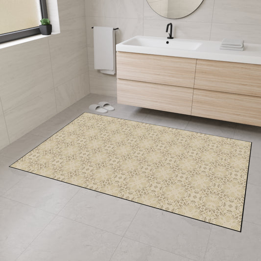 Stylish Heavy Duty Floor Mat, Frond Splash Mini© Beige, for Home Entryway, Durable Decorative Rug, Modern Kitchen Mat, Versatile Non-Slip