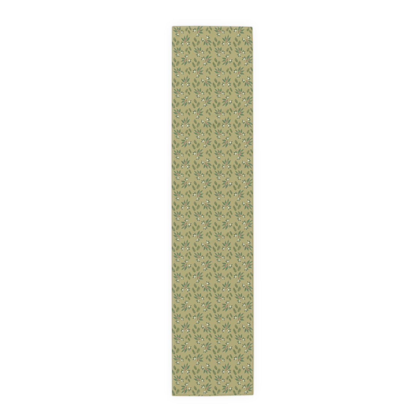 Table Runner - Mistletoe, Berries and Sprigs, Gold (Cotton, Poly)