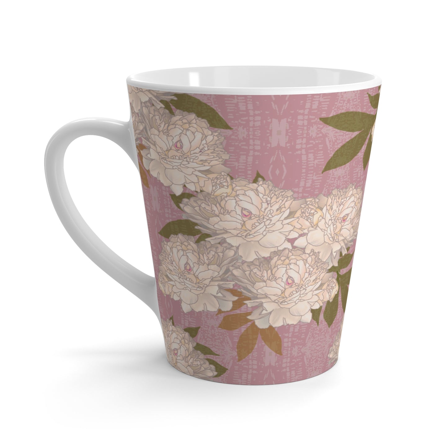 Latte Mug, Rachel's Peonies© Mauve