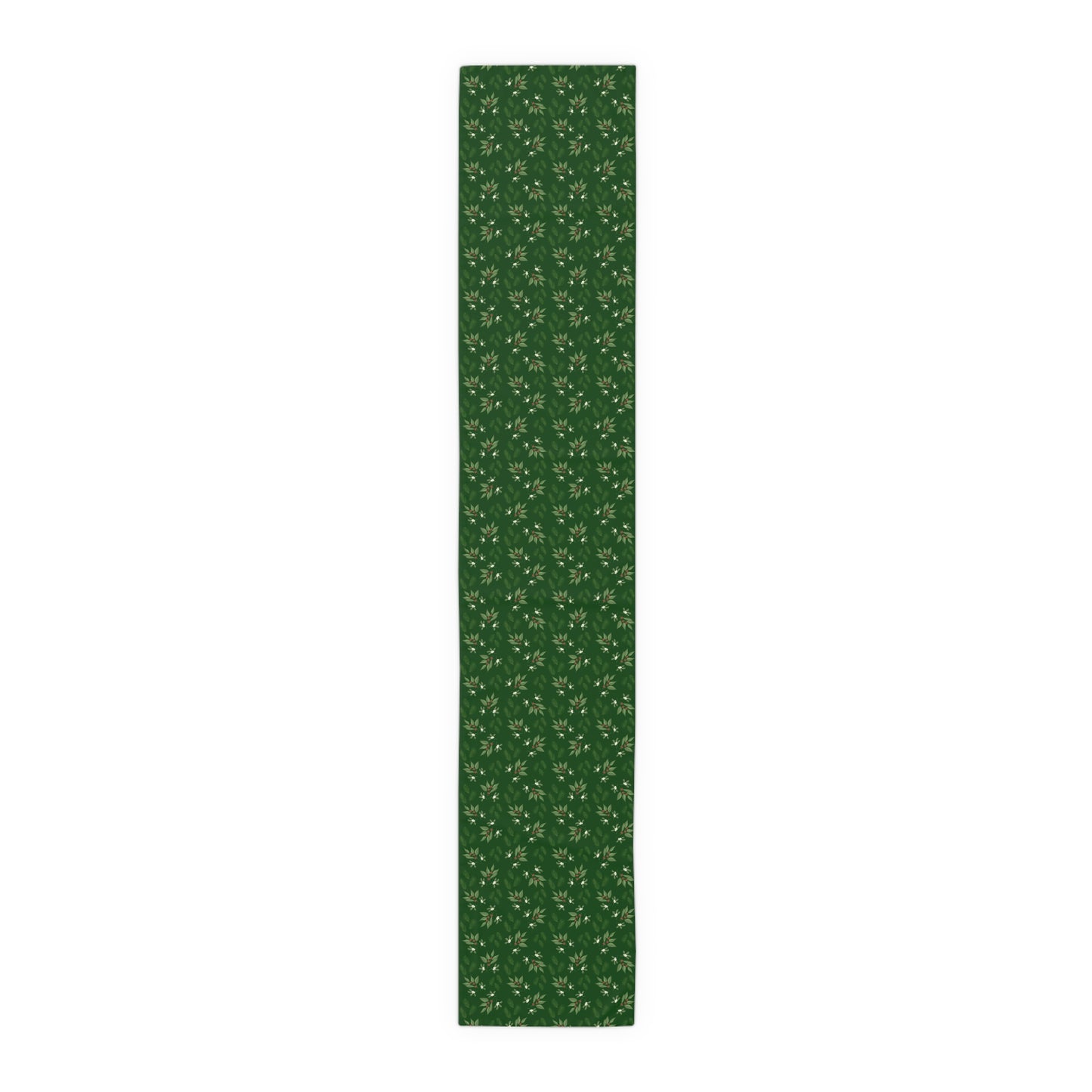 Table Runner - Mistletoe, Berries and Sprigs, Emerald (Cotton, Poly)