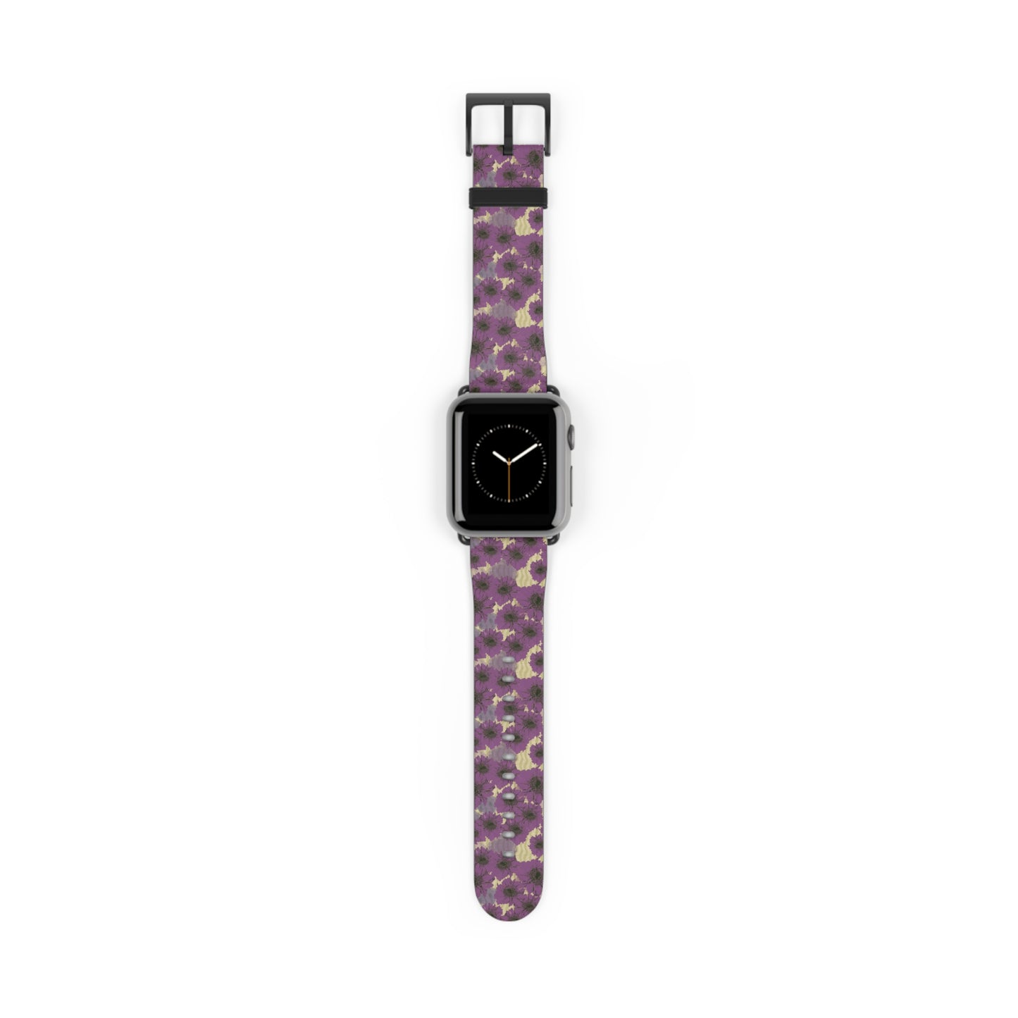 Floral Purple Leopard Watch Band — Patterned Apple Watch Strap