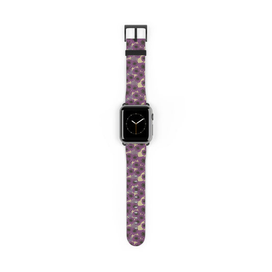 Floral Purple Leopard Watch Band — Patterned Apple Watch Strap