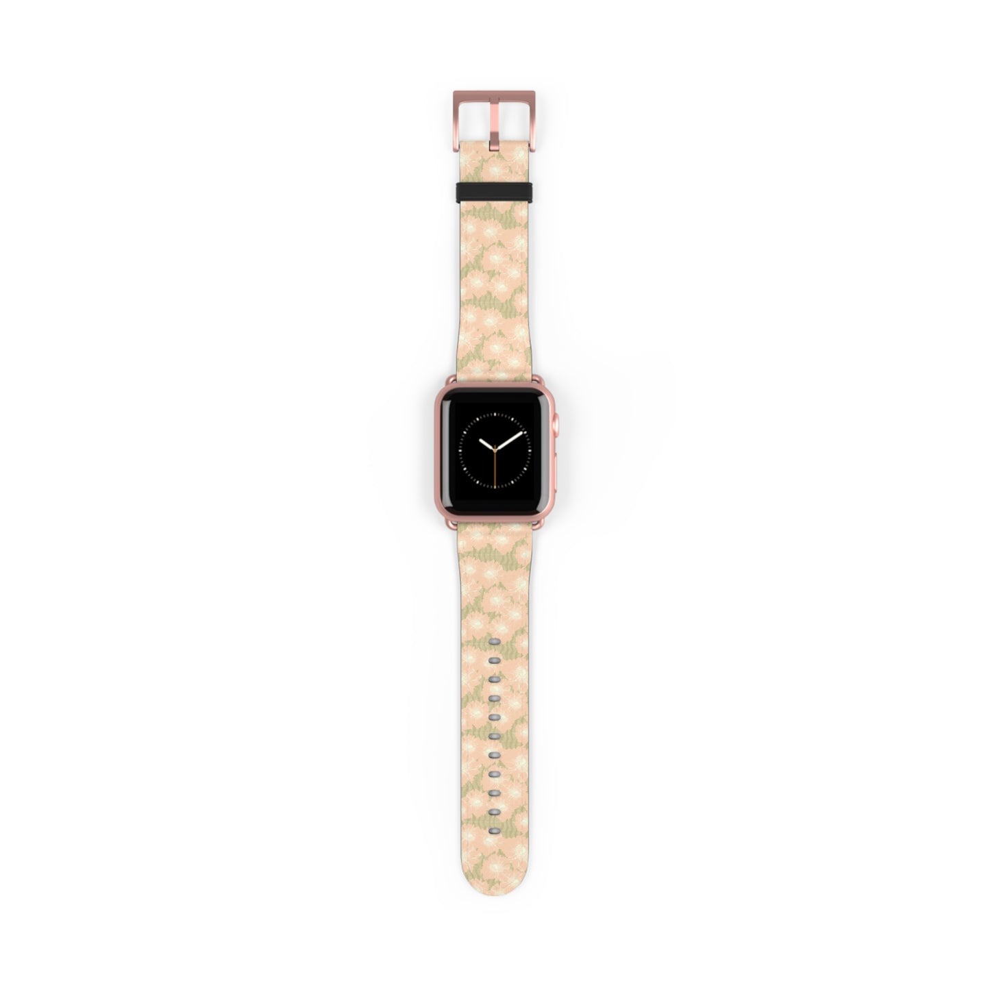 Blush & Sage Floral Apple Watch Band – Soft Peach Watercolor Pattern