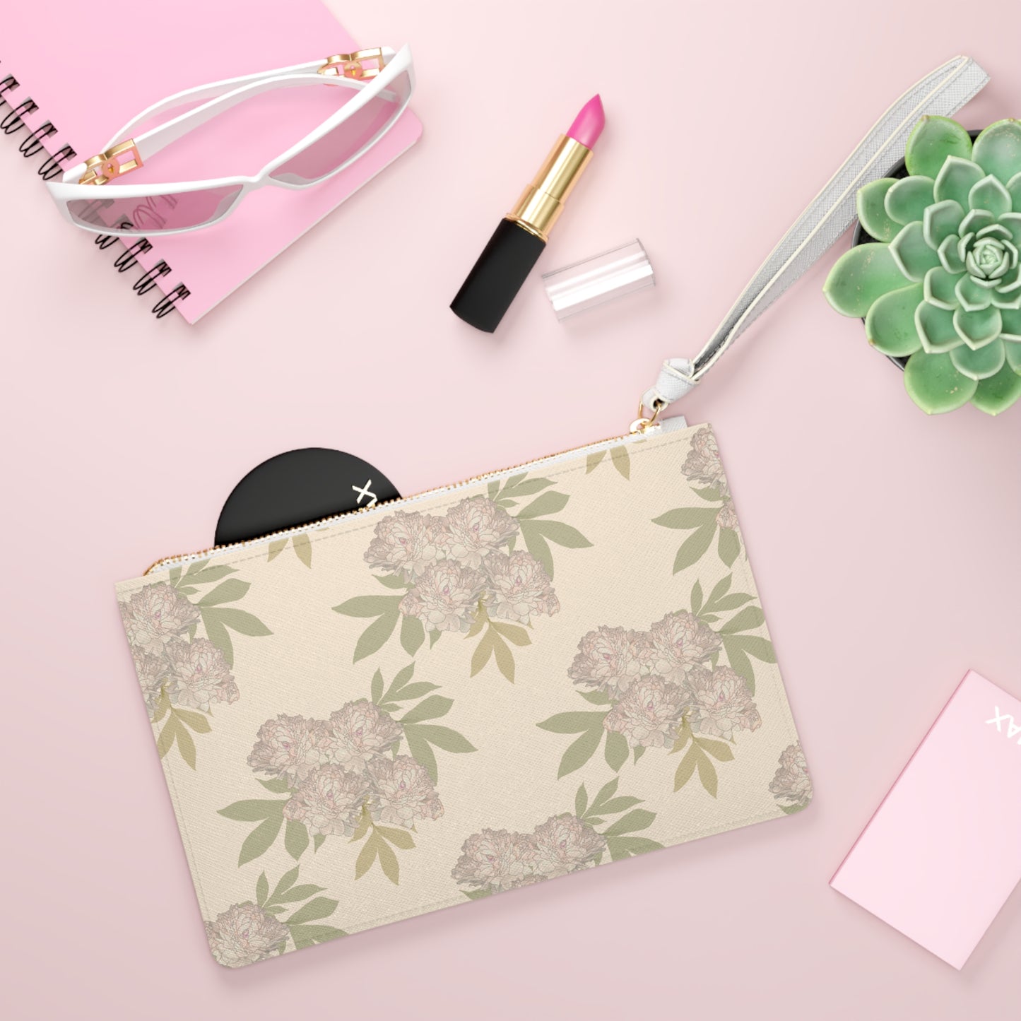 Clutch Bag, Rachel's Peonies© Blush