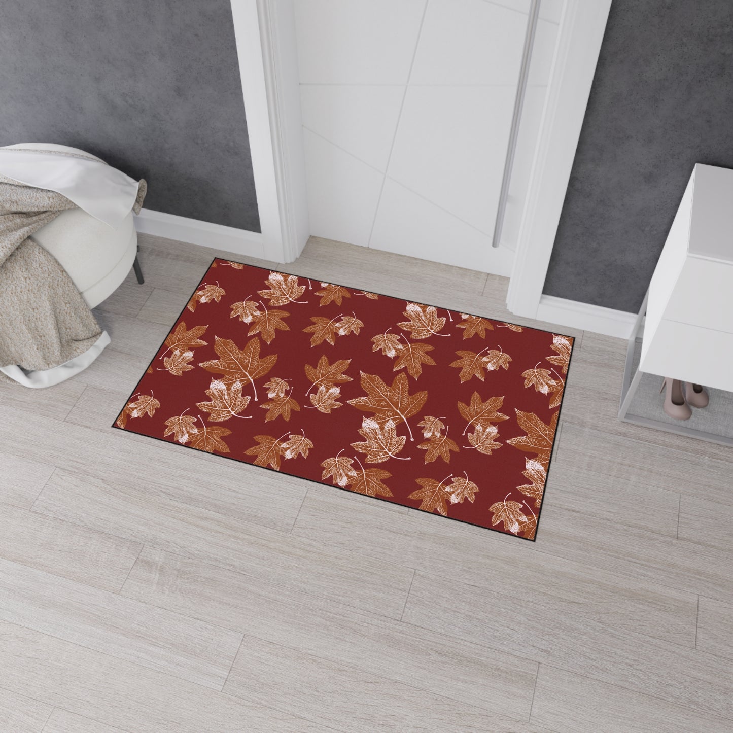 Autumn Leaves Heavy Duty Floor Mat - Seasonal Entrance Rug, Indoor/Outdoor Mat, Durable Welcome Mat, Thanksgiving Decor, Leaf Pattern