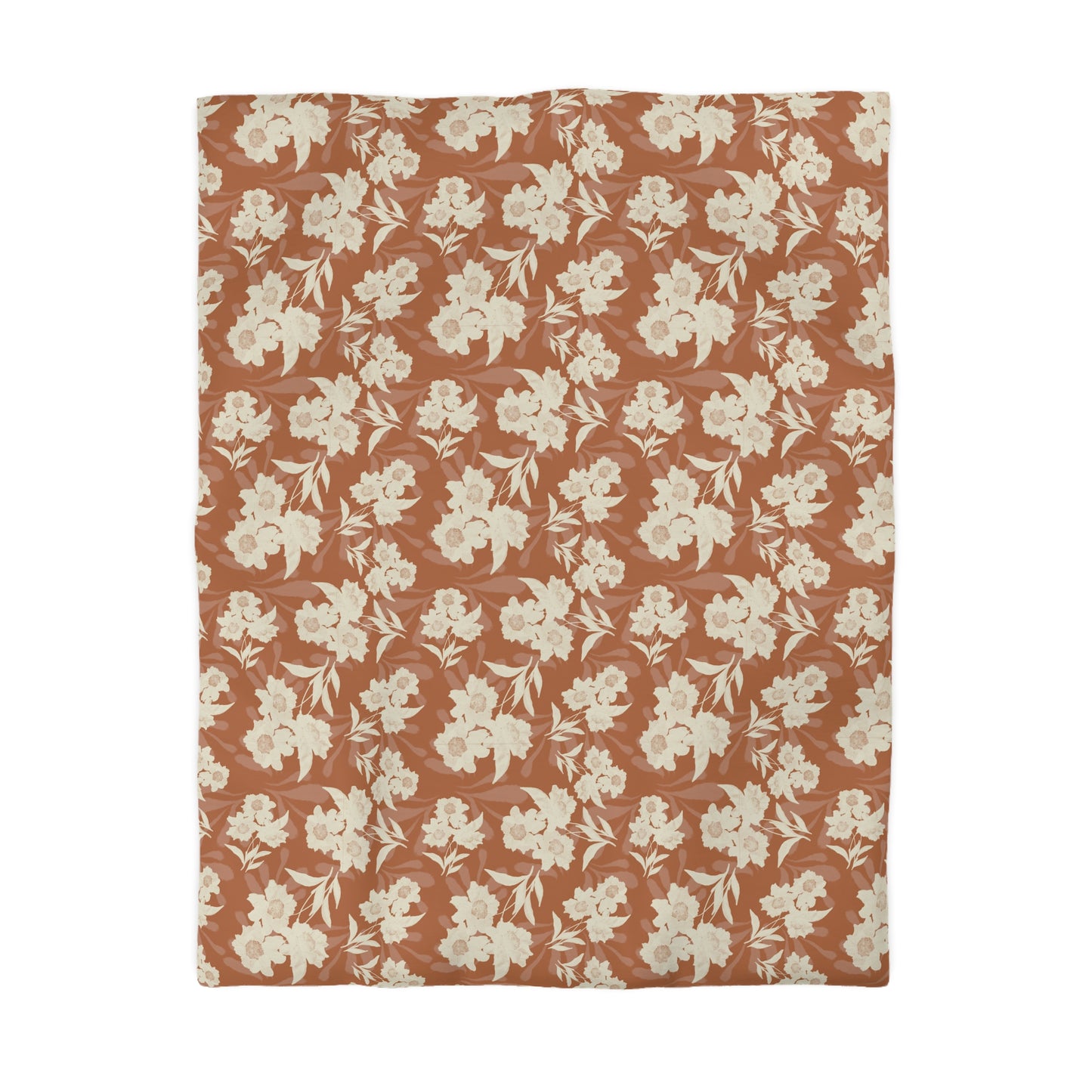 Microfiber Duvet Cover - Featuring Elaine© and Frond Splash©, Copper