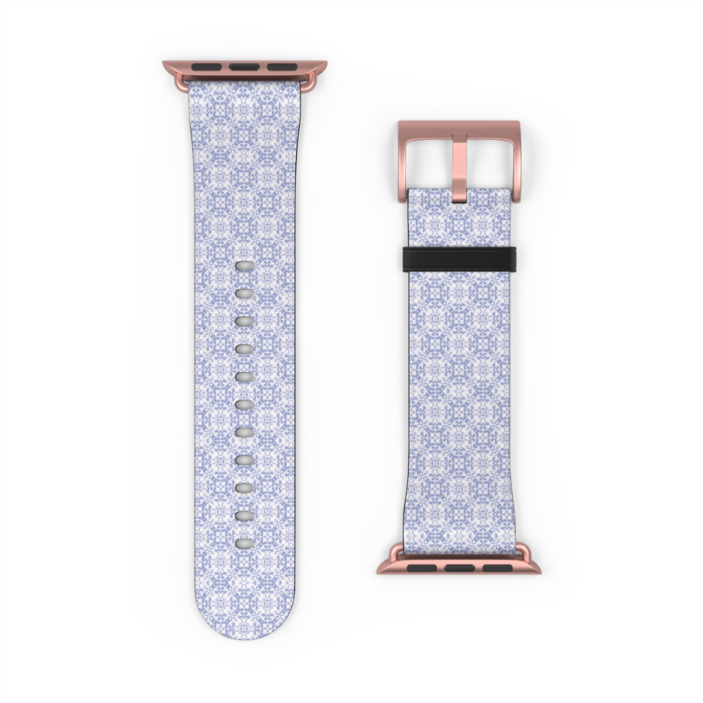 Lavender Tile Silicone Watch Band — Floral Geometric Apple Watch Strap