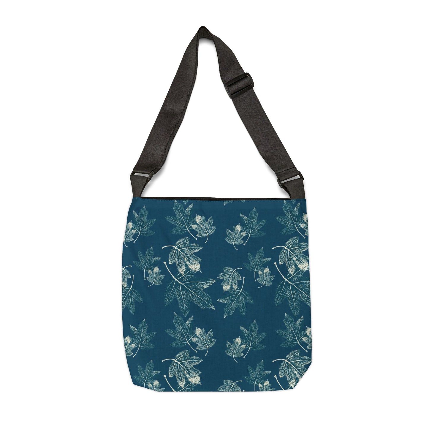 Adjustable Tote Bag (AOP) - Oak Leaf Hydrangea© in Teal