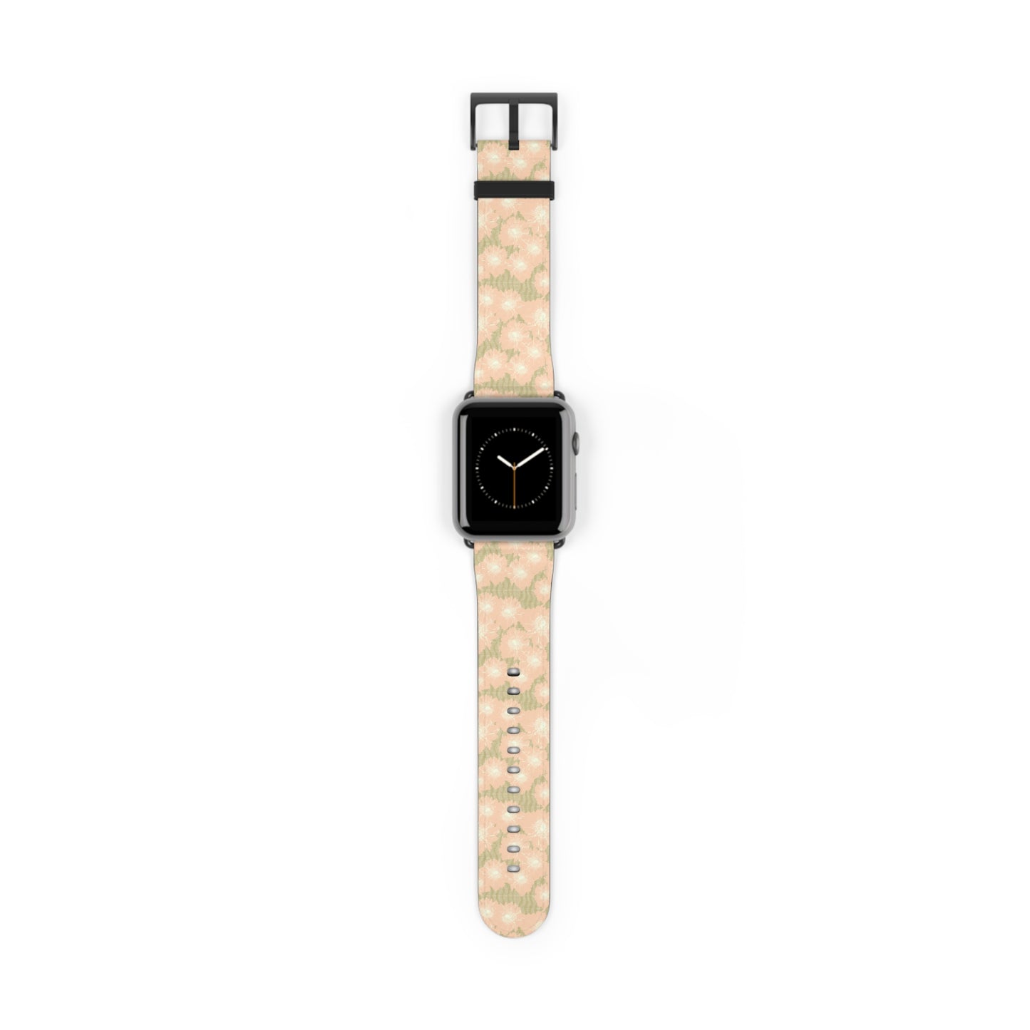 Blush & Sage Floral Apple Watch Band – Soft Peach Watercolor Pattern