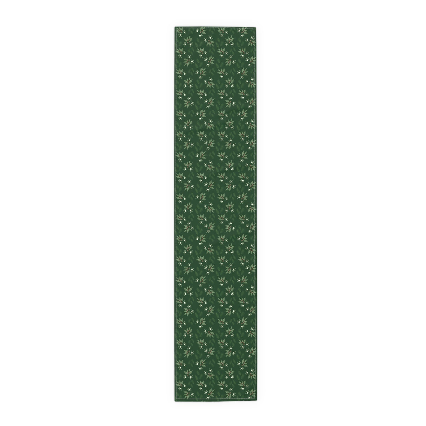 Table Runner - Mistletoe, Berries and Sprigs, Emerald (Cotton, Poly)