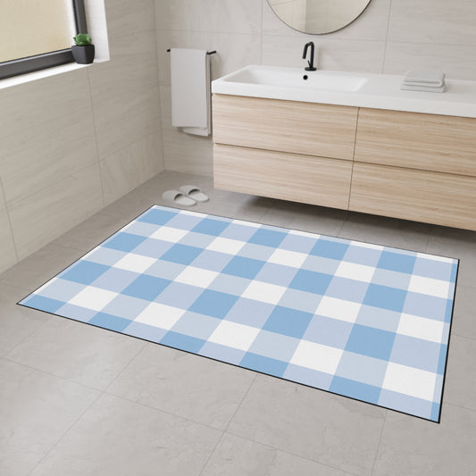 Vintage Gingham Heavy Duty Floor Mat | Durable Entryway Rug, Farmhouse Kitchen Mat, Indoor/Outdoor Mat, Home Decor, Easy to Clean
