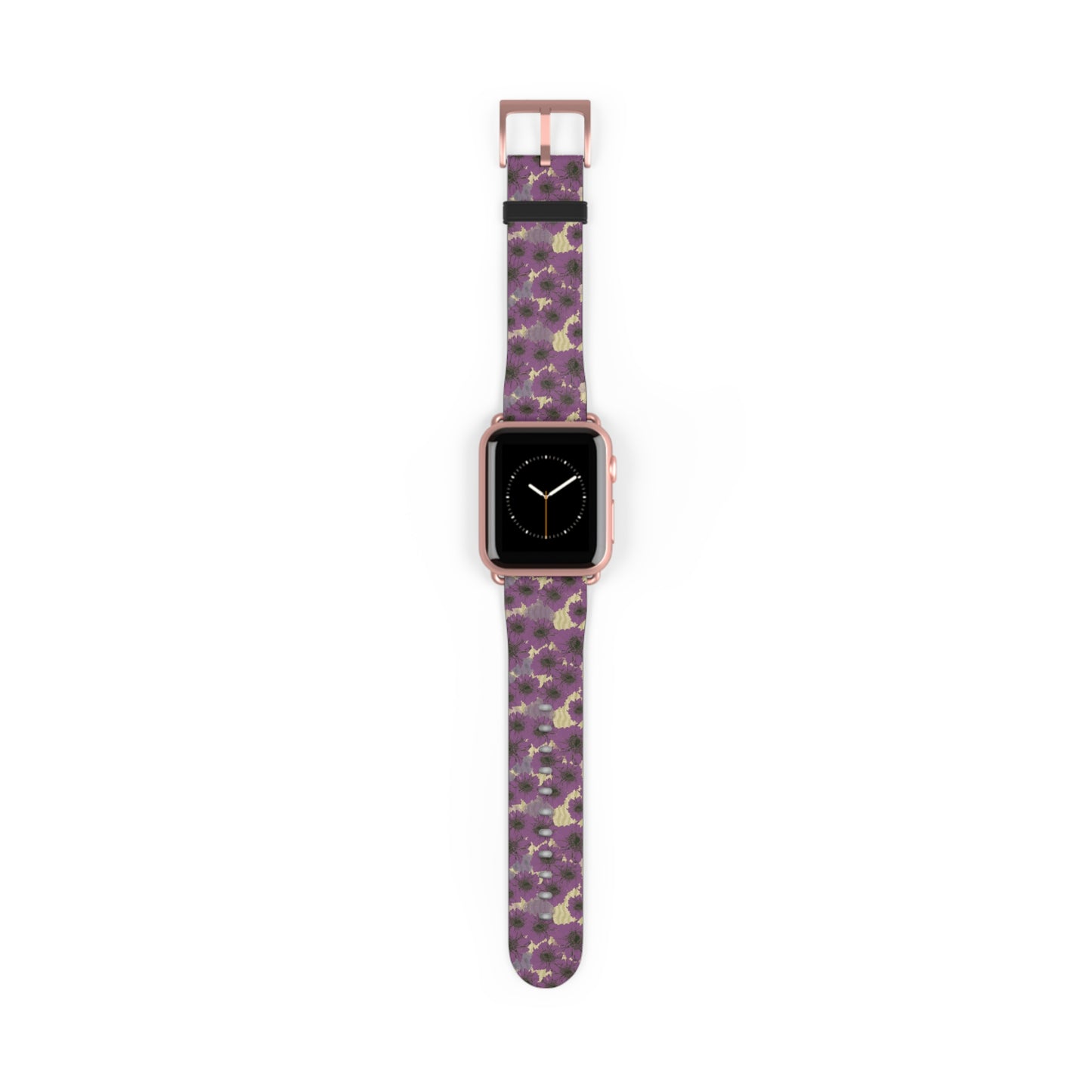 Floral Purple Leopard Watch Band — Patterned Apple Watch Strap