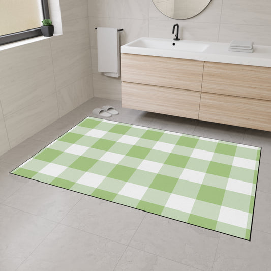 Vintage Gingham Heavy Duty Floor Mat - Indoor/Outdoor Rug, Kitchen Decor,  Autumn Farmhouse Decor, Entryway Mat,