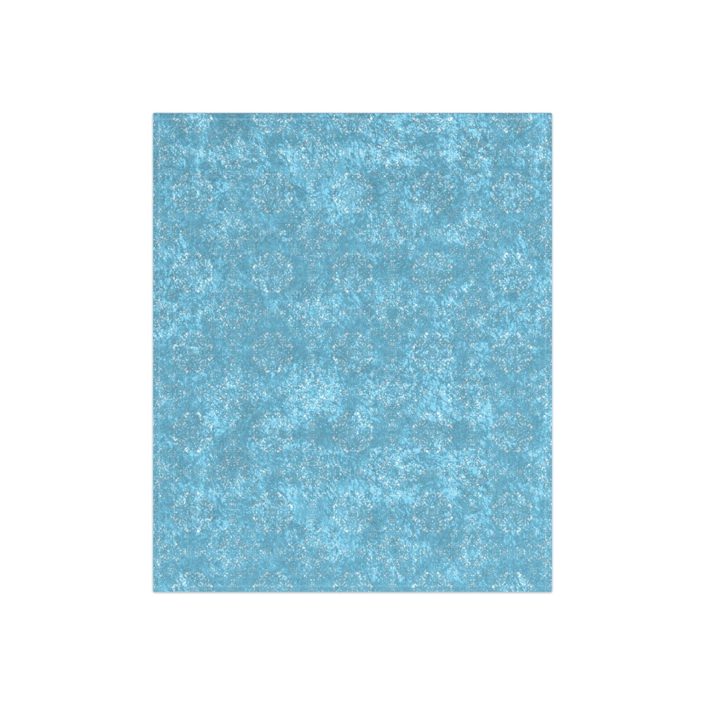 Crushed Velvet Blanket - Batik Scatter, Light Blue