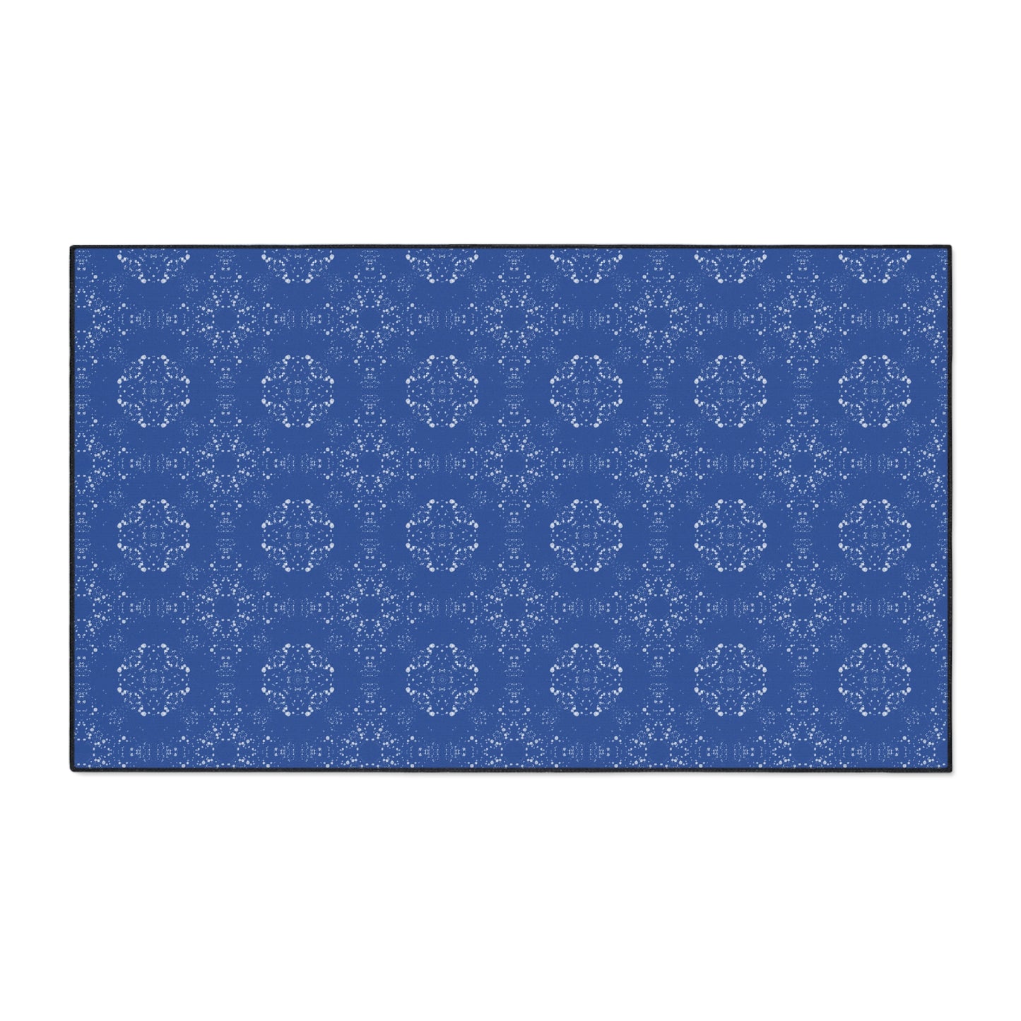 Elegant Heavy Duty Floor Mat for Home & Office, Featuring Batik Scatter© in Blue. Durable Area Mat, Non-Slip Rug for Entrances, Kitchen, and Patio, Perfect Gift for New Home