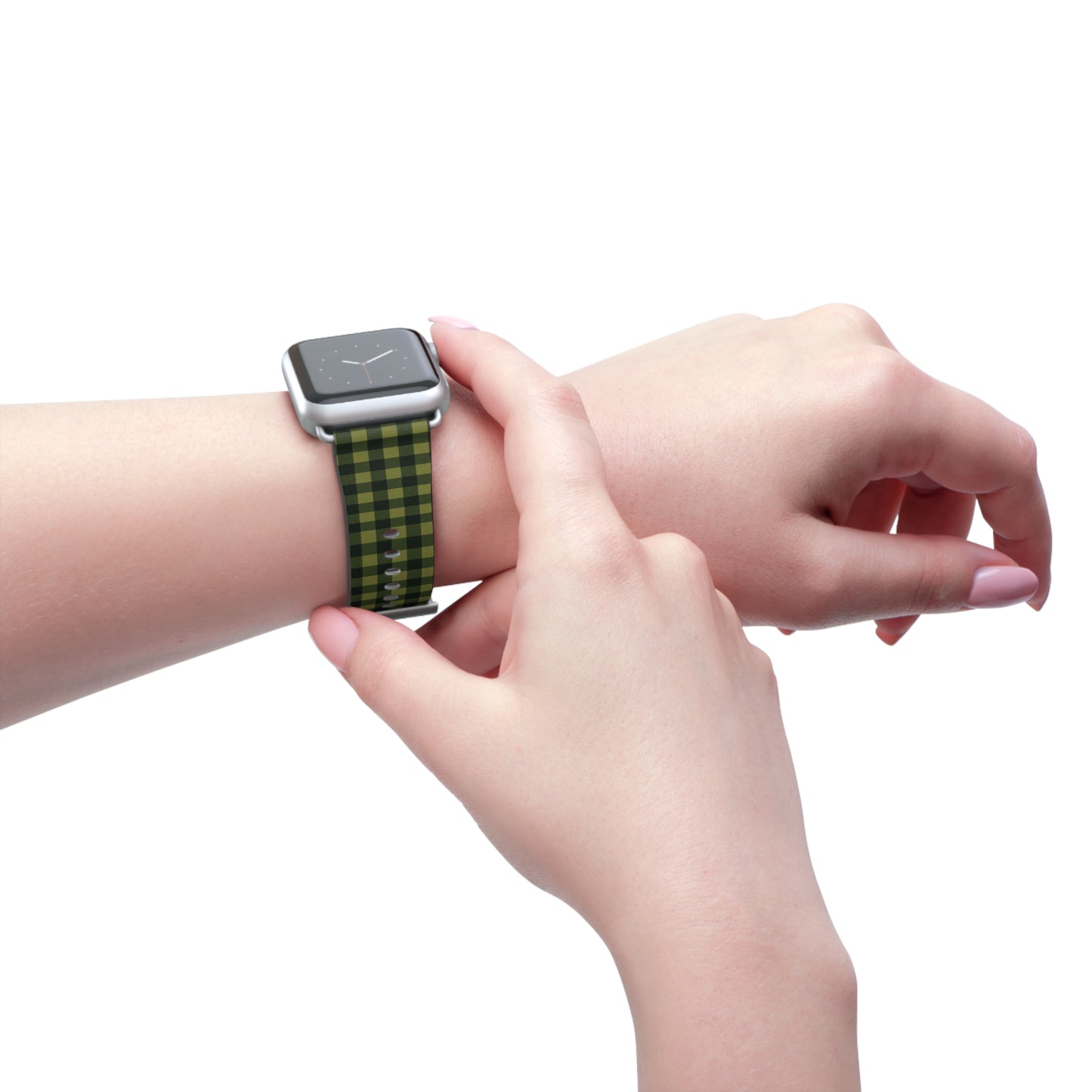 Green Buffalo Plaid Watch Band — Lightweight Patterned Apple Watch Strap