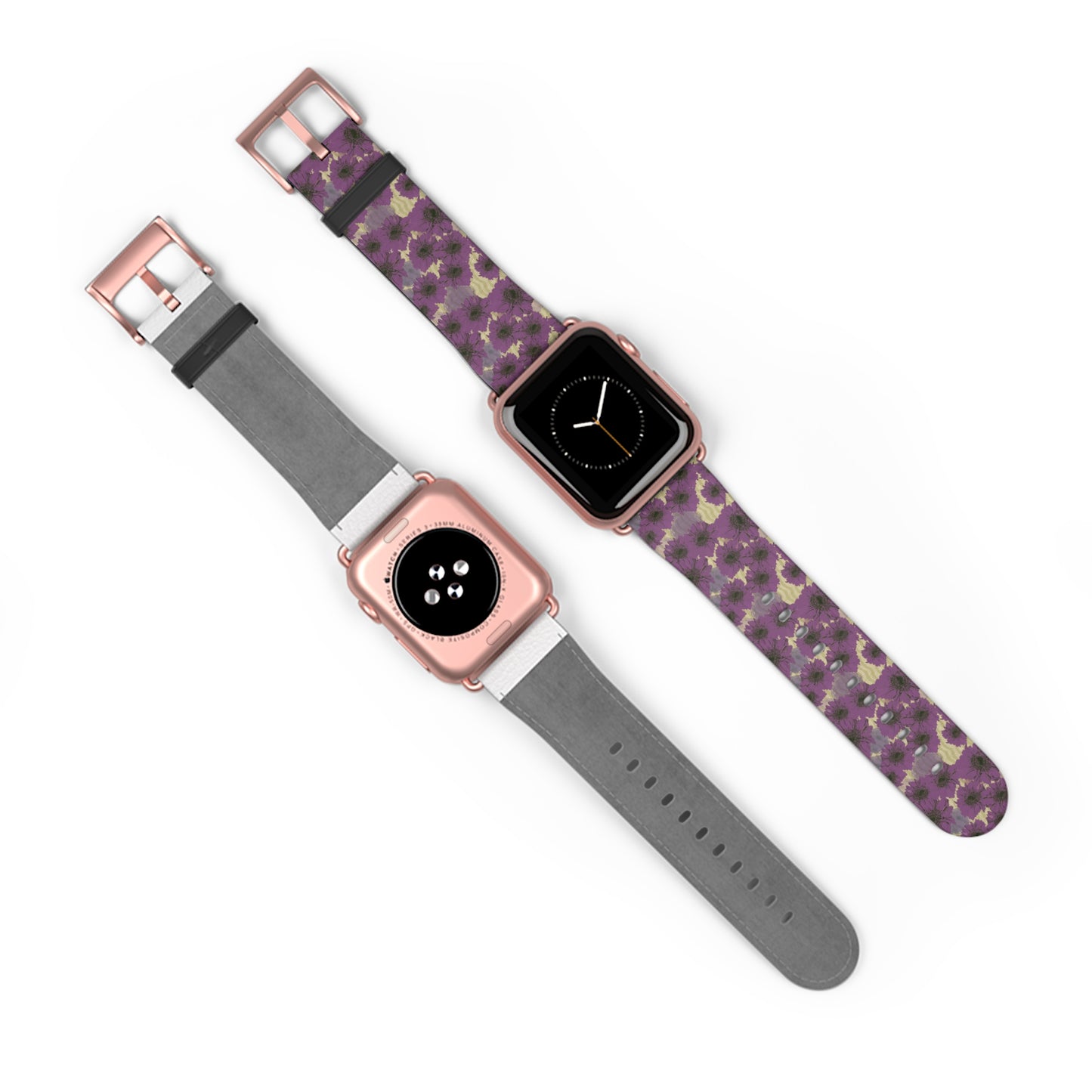 Floral Purple Leopard Watch Band — Patterned Apple Watch Strap