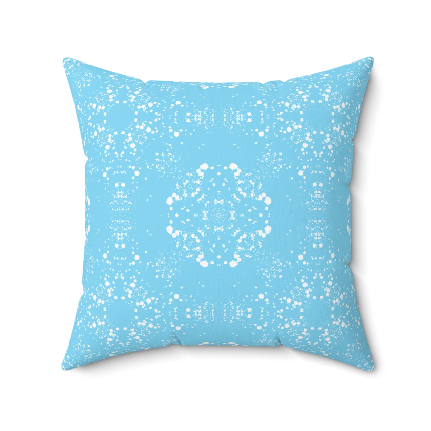 Spun Polyester Square Pillow - Batik Scatter, Light Blue