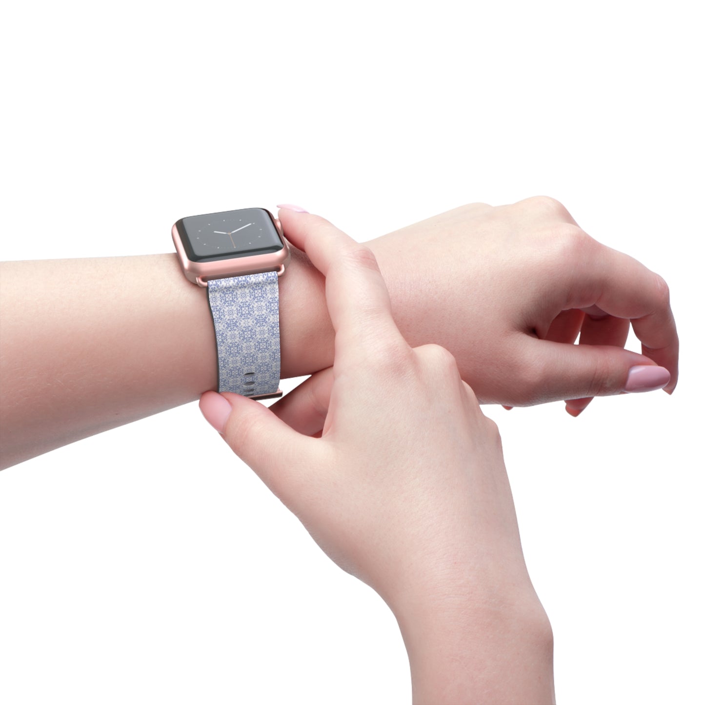 Lavender Tile Silicone Watch Band — Floral Geometric Apple Watch Strap