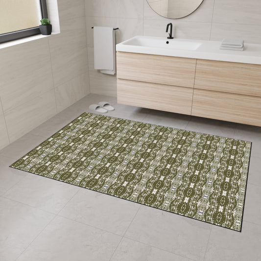 Stylish Heavy Duty Floor Mat - Half Bamboo© in Olive Durable Home Decor, Kitchen Mat, Entryway Rug, Outdoor Mat, Functional and Trendy