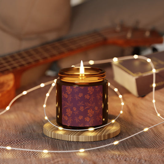 Aromatic Soy Candle in Amber Jar | Autumn Leaves, Aromatic and Holiday Scents, Eco-Friendly Gift, Relaxation Decor, Home Fragrance, Self-Care Treat
