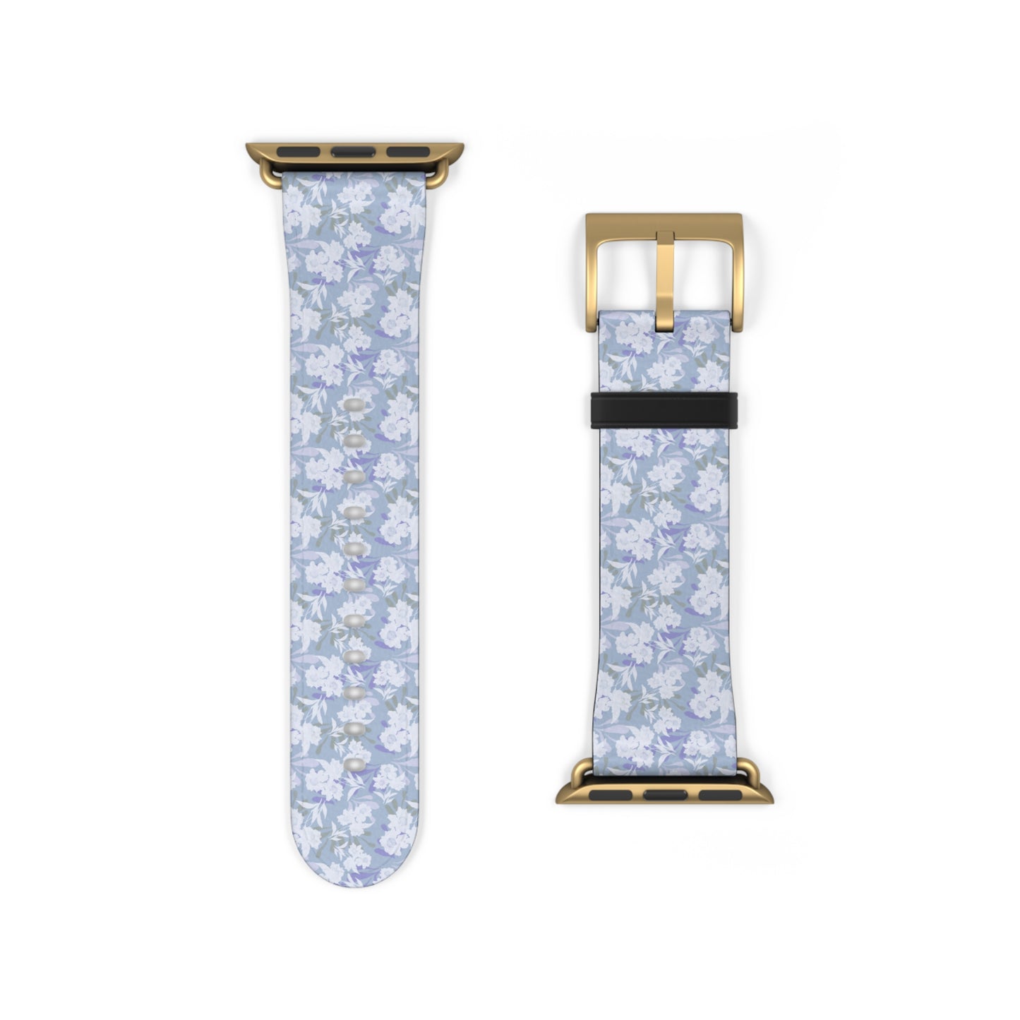 Pastel Periwinkle Floral Watch Band — Lightweight Garden Pattern Strap for Apple Watch