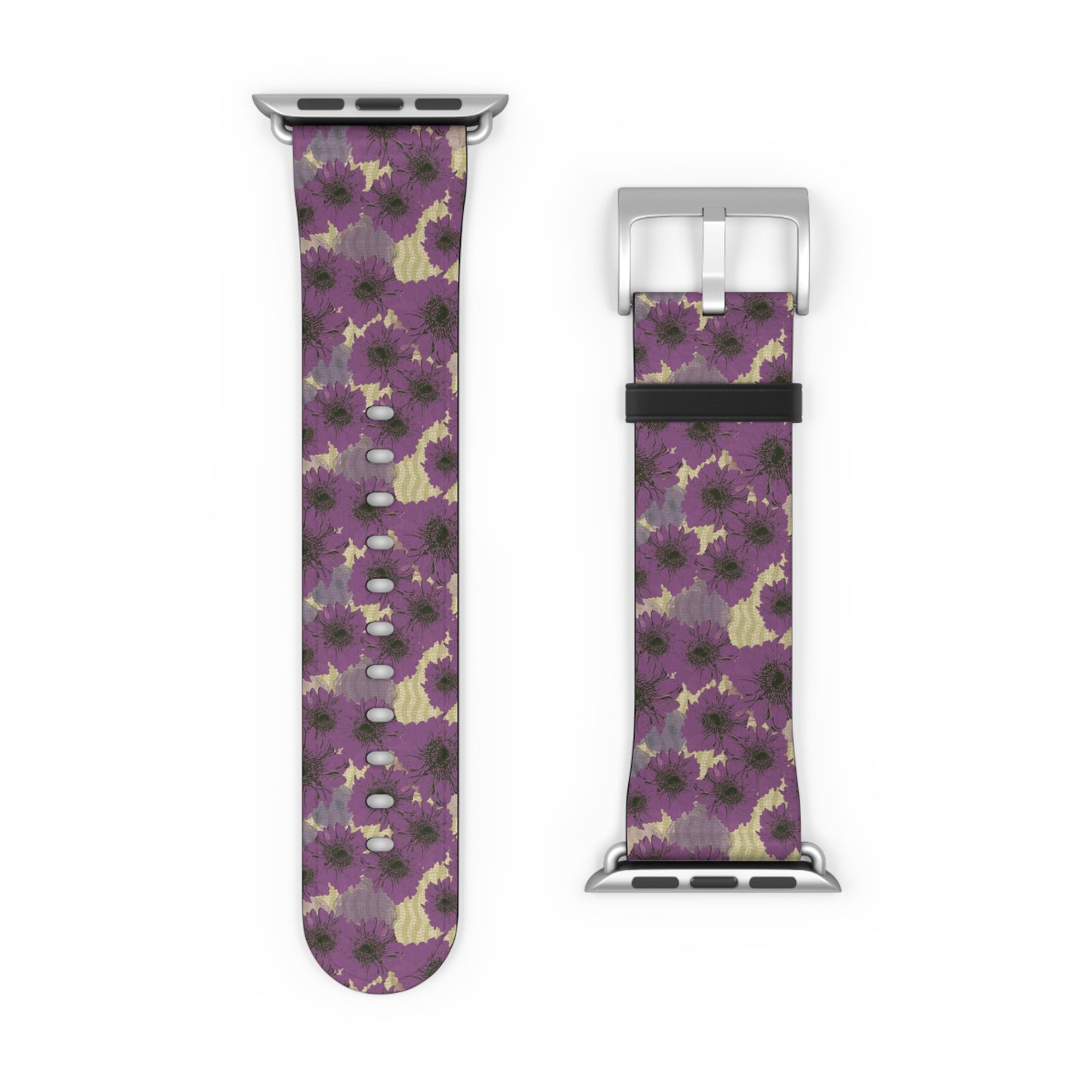 Floral Purple Leopard Watch Band — Patterned Apple Watch Strap