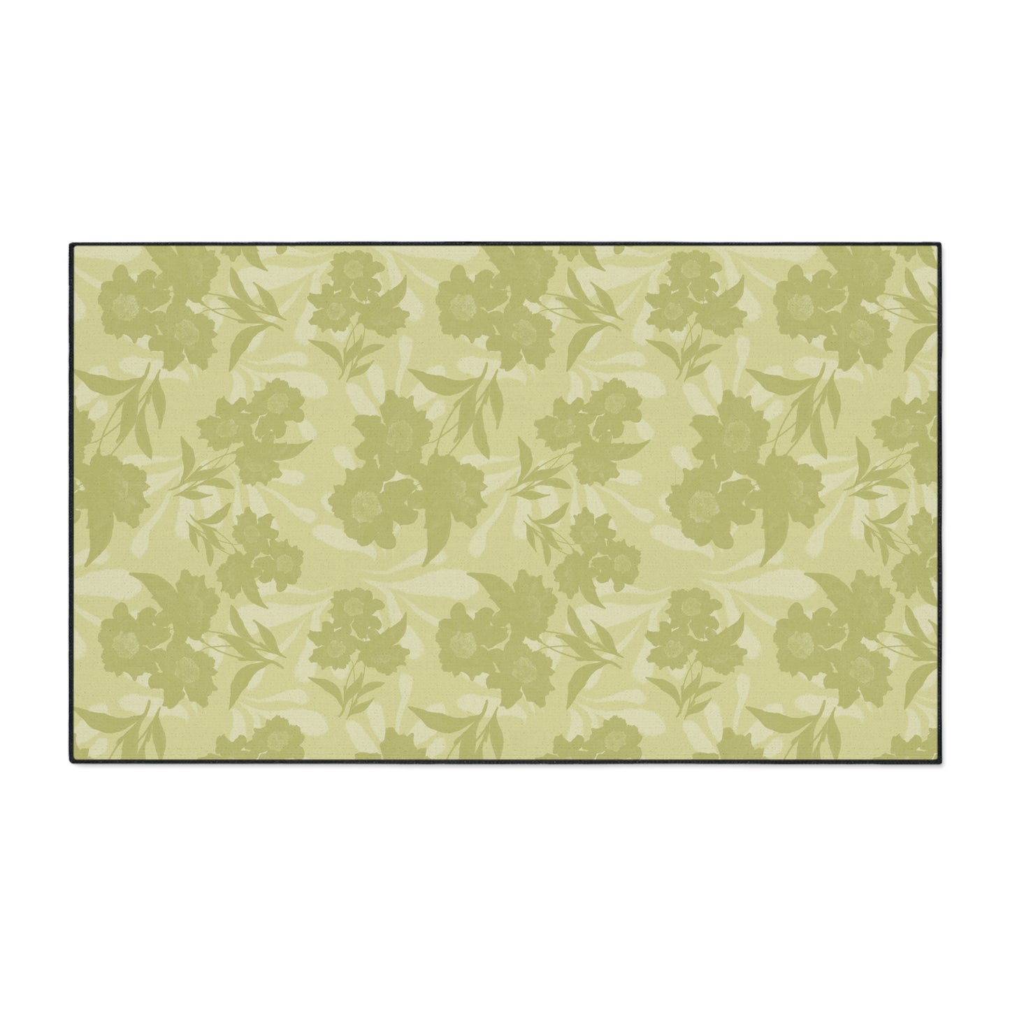 Floral Heavy Duty Floor Mat - Featuring Elaine© in Sage. Durable, Non-Slip Rug for Home Decor