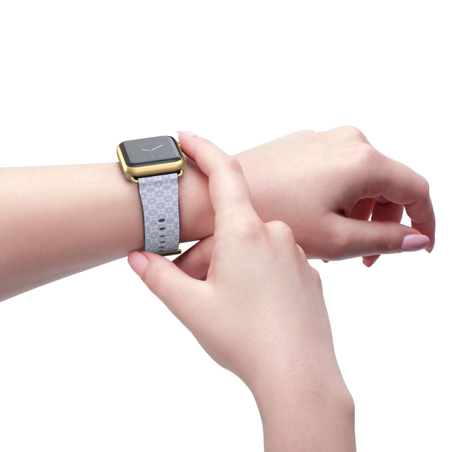 Lavender Tile Silicone Watch Band — Floral Geometric Apple Watch Strap
