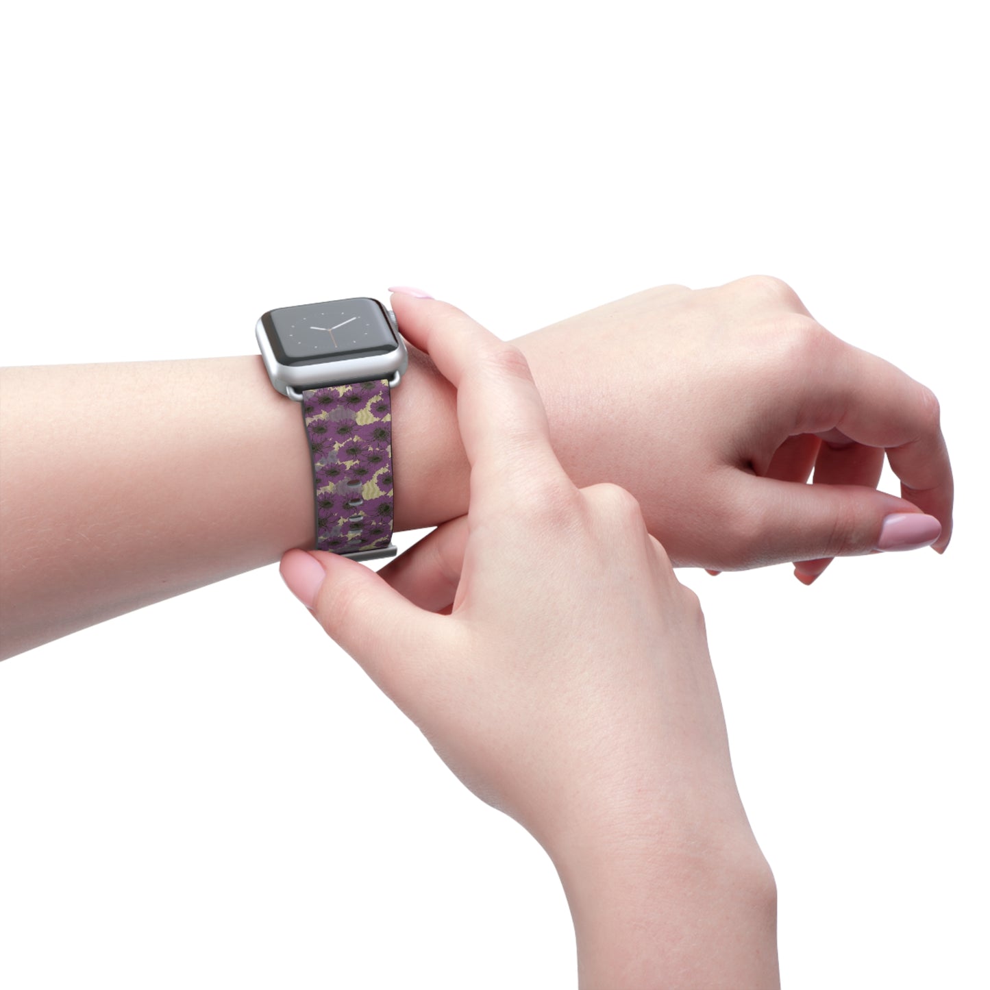 Floral Purple Leopard Watch Band — Patterned Apple Watch Strap