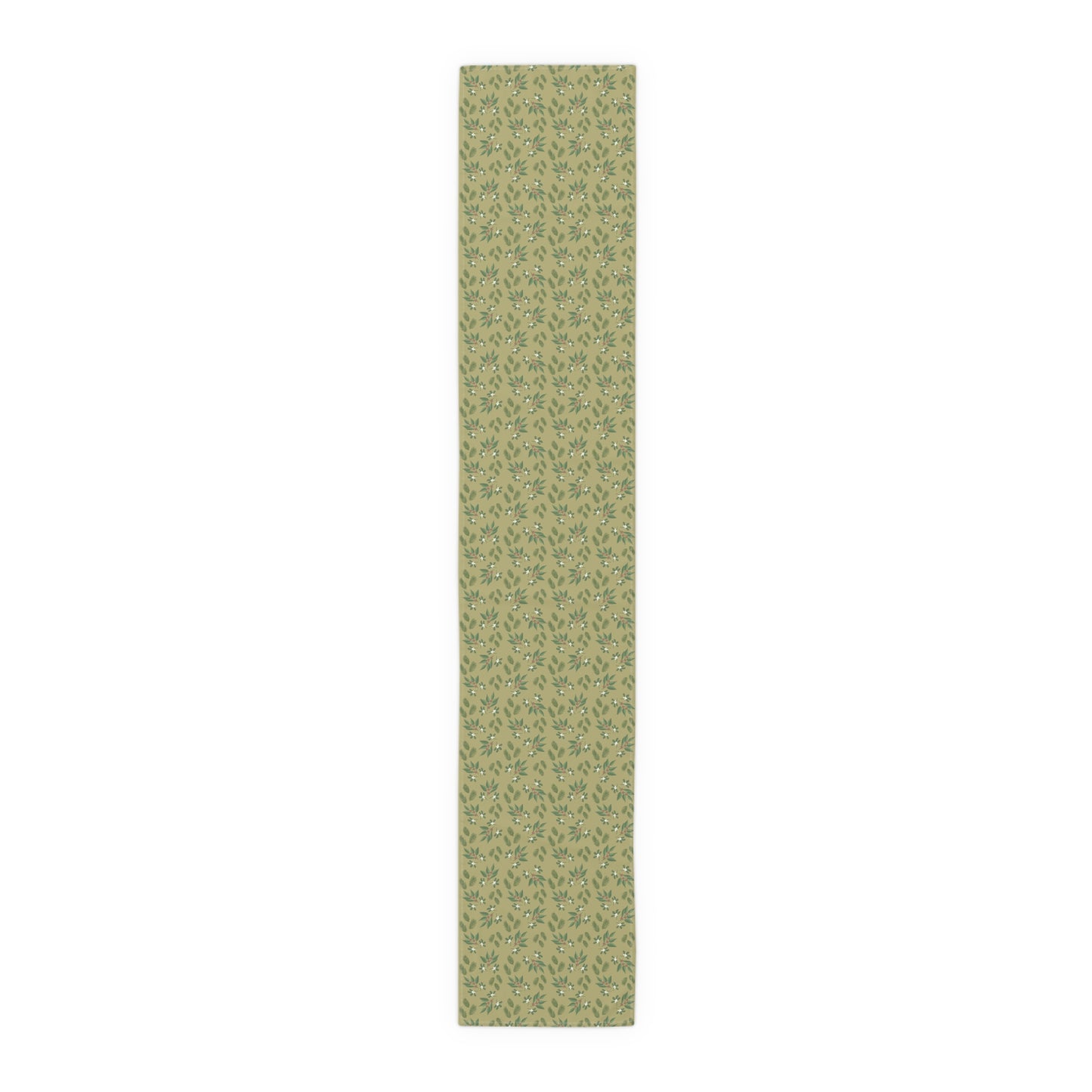 Table Runner - Mistletoe, Berries and Sprigs, Gold (Cotton, Poly)