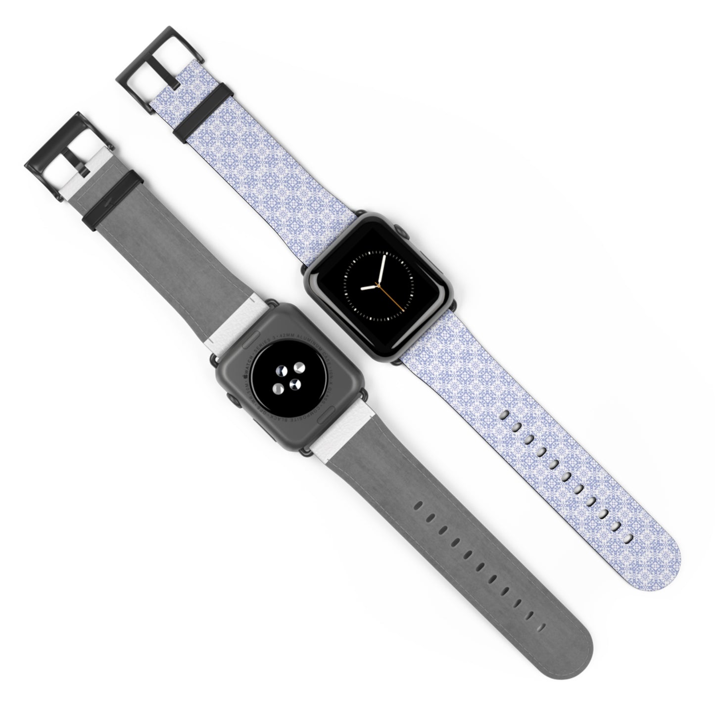 Lavender Tile Silicone Watch Band — Floral Geometric Apple Watch Strap