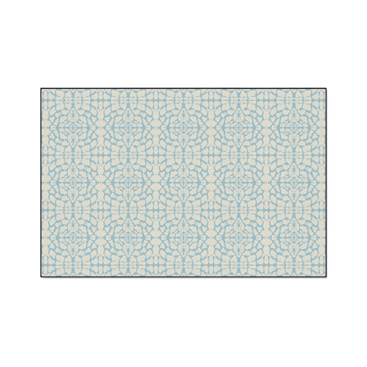 Stylish Heavy Duty Floor Mat - Coastal Blue, Animal Like Print, Durable Entryway Rug, Kitchen Mat, Non-Slip Floor Covering, Washable Carpet