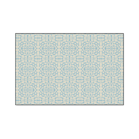 Stylish Heavy Duty Floor Mat - Coastal Blue, Animal Like Print, Durable Entryway Rug, Kitchen Mat, Non-Slip Floor Covering, Washable Carpet