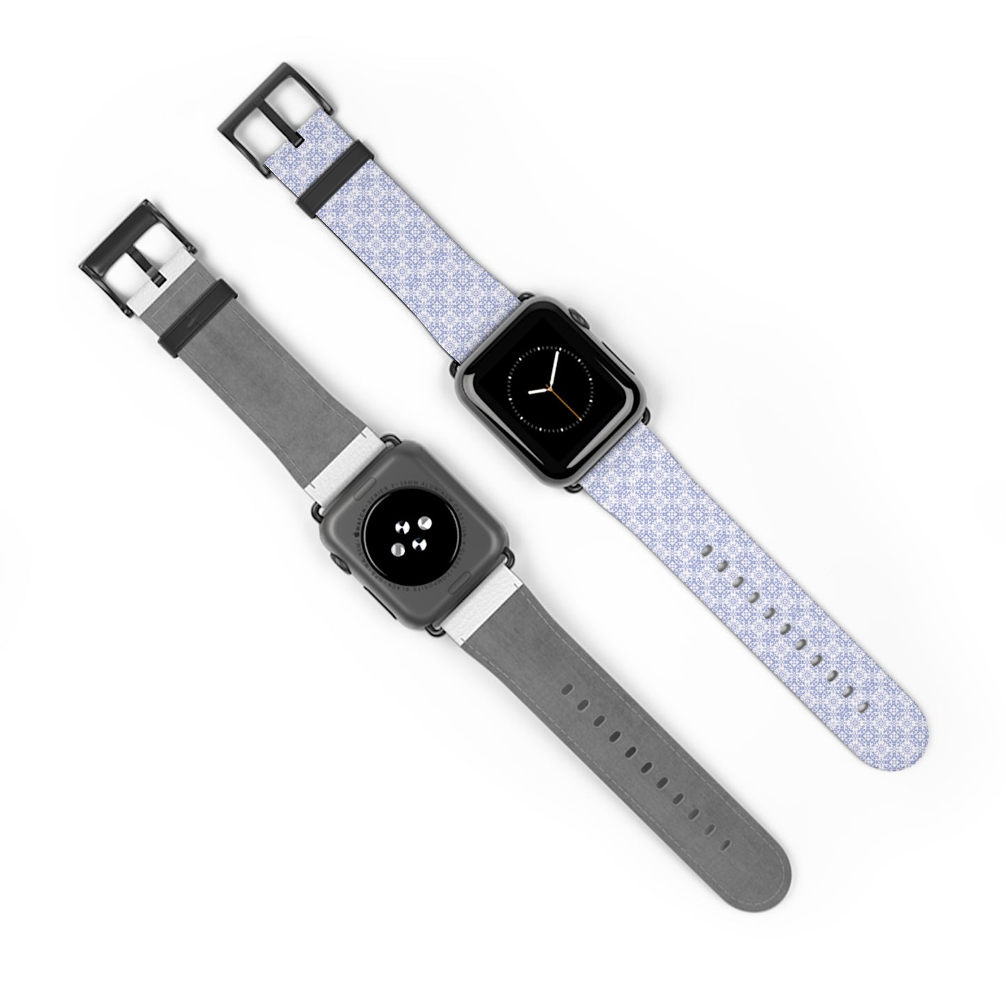 Lavender Tile Silicone Watch Band — Floral Geometric Apple Watch Strap