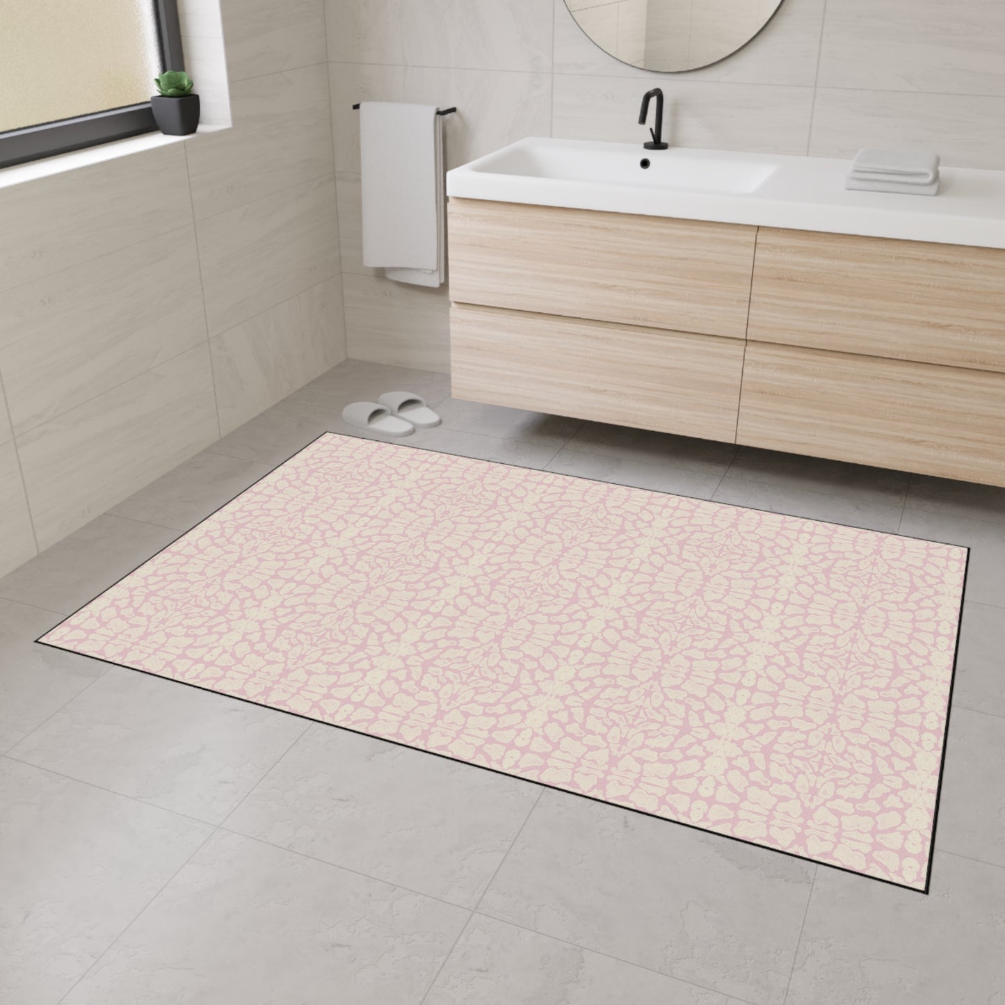 Elegant Heavy Duty Floor Mat Pink Shell, for Home and Office | Stylish Anti-Fatigue Mats | Perfect for Kitchen & Entryway