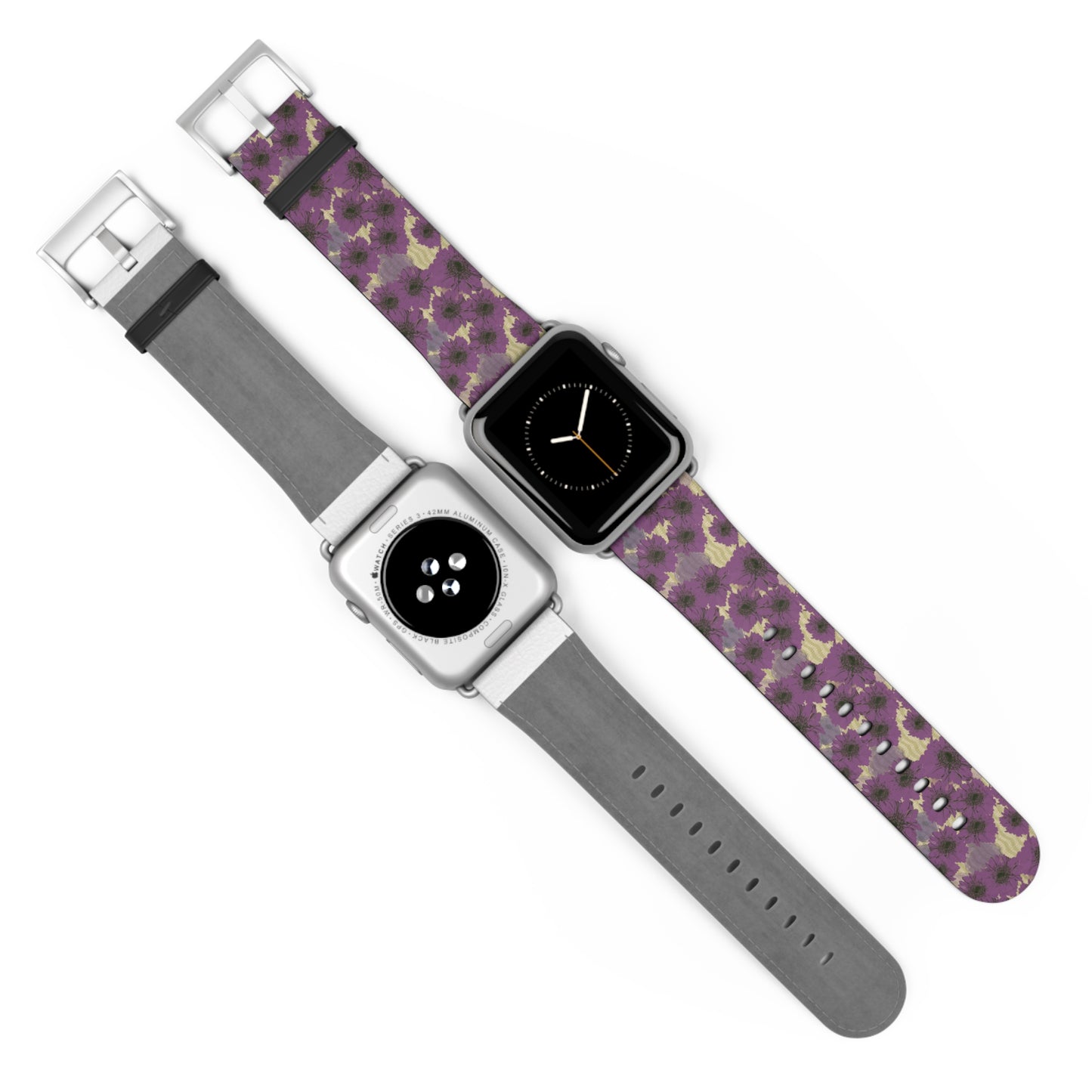 Floral Purple Leopard Watch Band — Patterned Apple Watch Strap