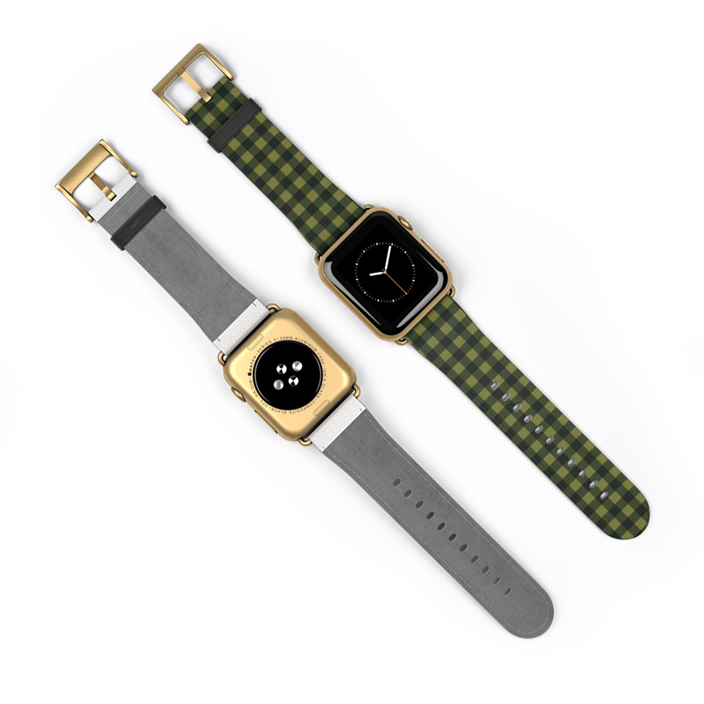 Green Buffalo Plaid Watch Band — Lightweight Patterned Apple Watch Strap