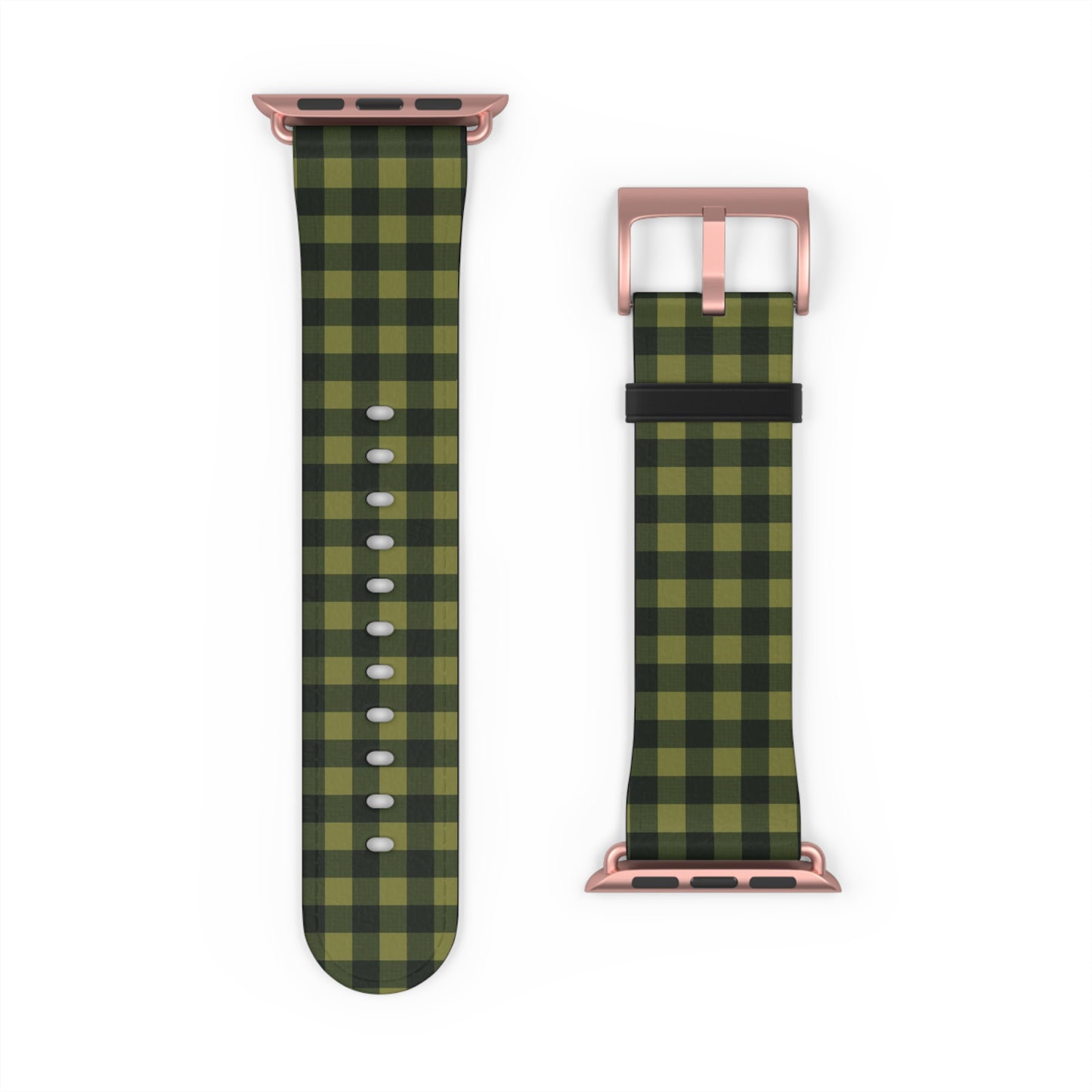 Green Buffalo Plaid Watch Band — Lightweight Patterned Apple Watch Strap