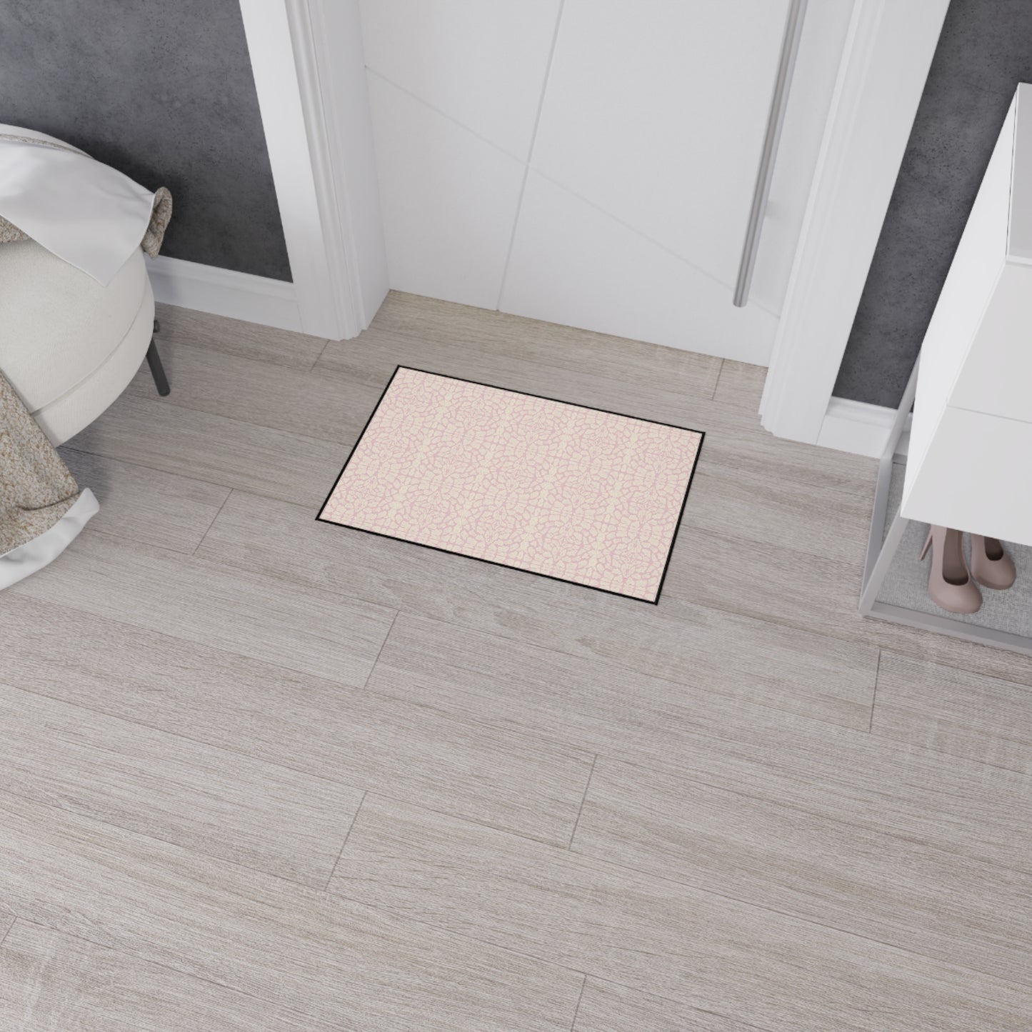 Elegant Heavy Duty Floor Mat Pink Shell, for Home and Office | Stylish Anti-Fatigue Mats | Perfect for Kitchen & Entryway