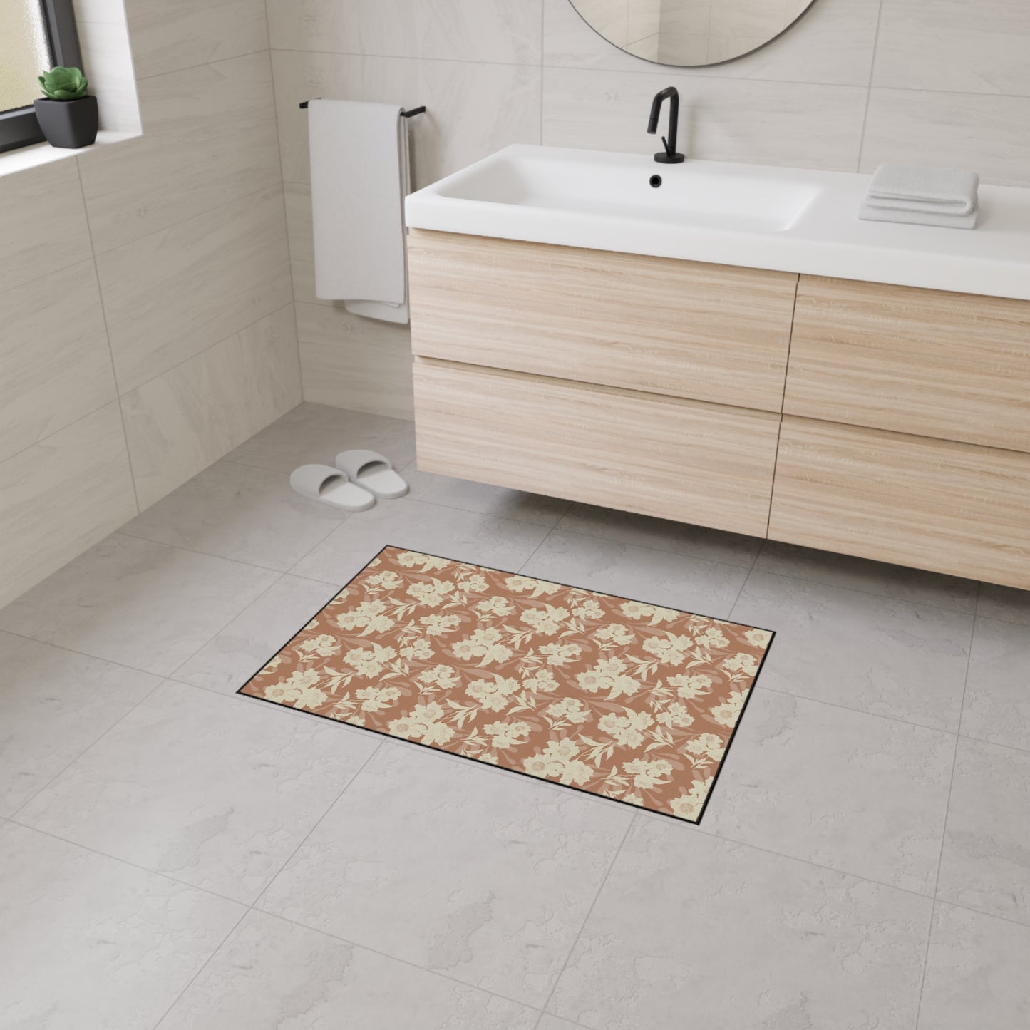 Floral Heavy Duty Floor Mat Featuring Elaine© in Mocha Mousse. Perfect for Autumn Home, Kitchen, and Entryway Decor | Non-Slip Area Rugs, Durable Mats, Indoor/Outdoor Use, [...]