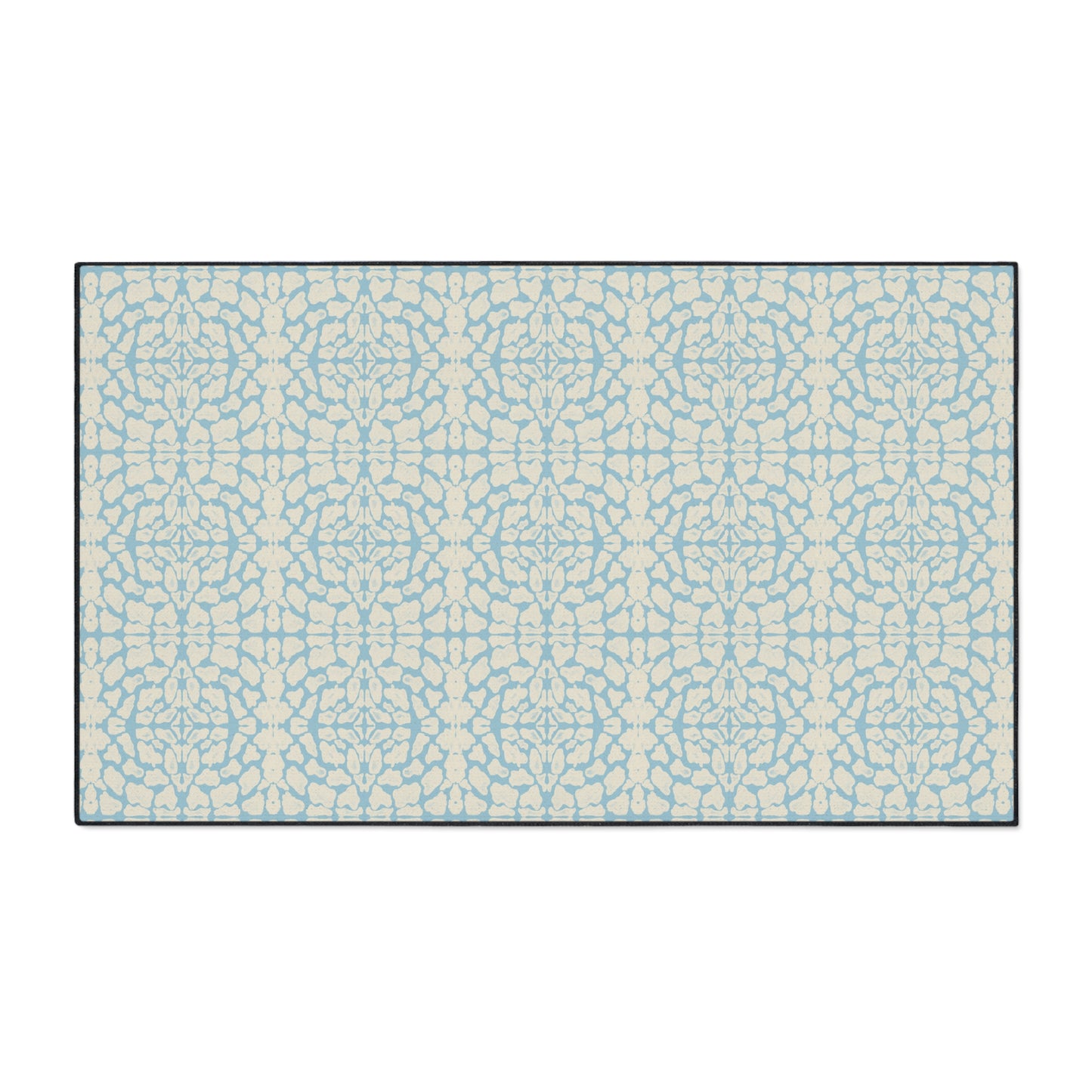 Stylish Heavy Duty Floor Mat - Coastal Blue, Animal Like Print, Durable Entryway Rug, Kitchen Mat, Non-Slip Floor Covering, Washable Carpet