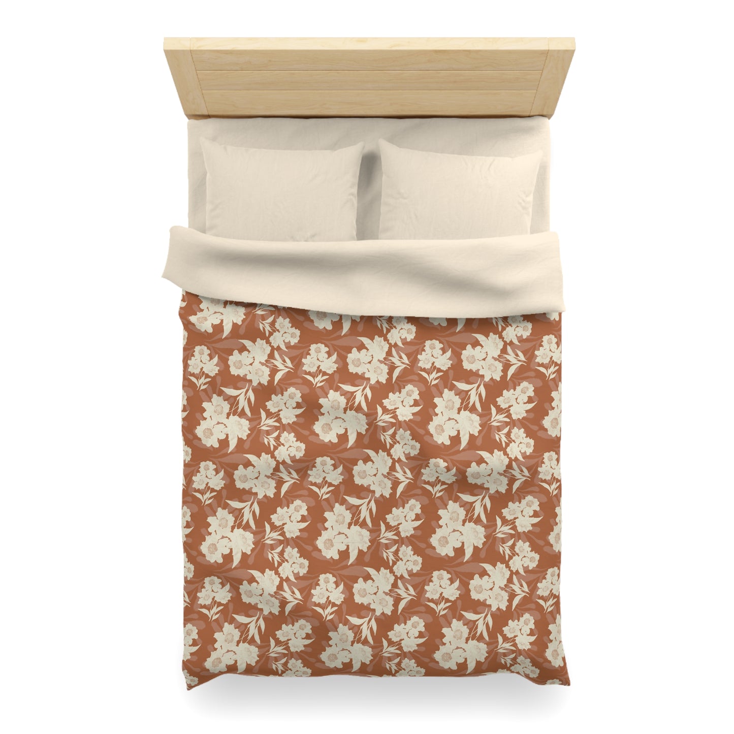 Microfiber Duvet Cover - Featuring Elaine© and Frond Splash©, Copper