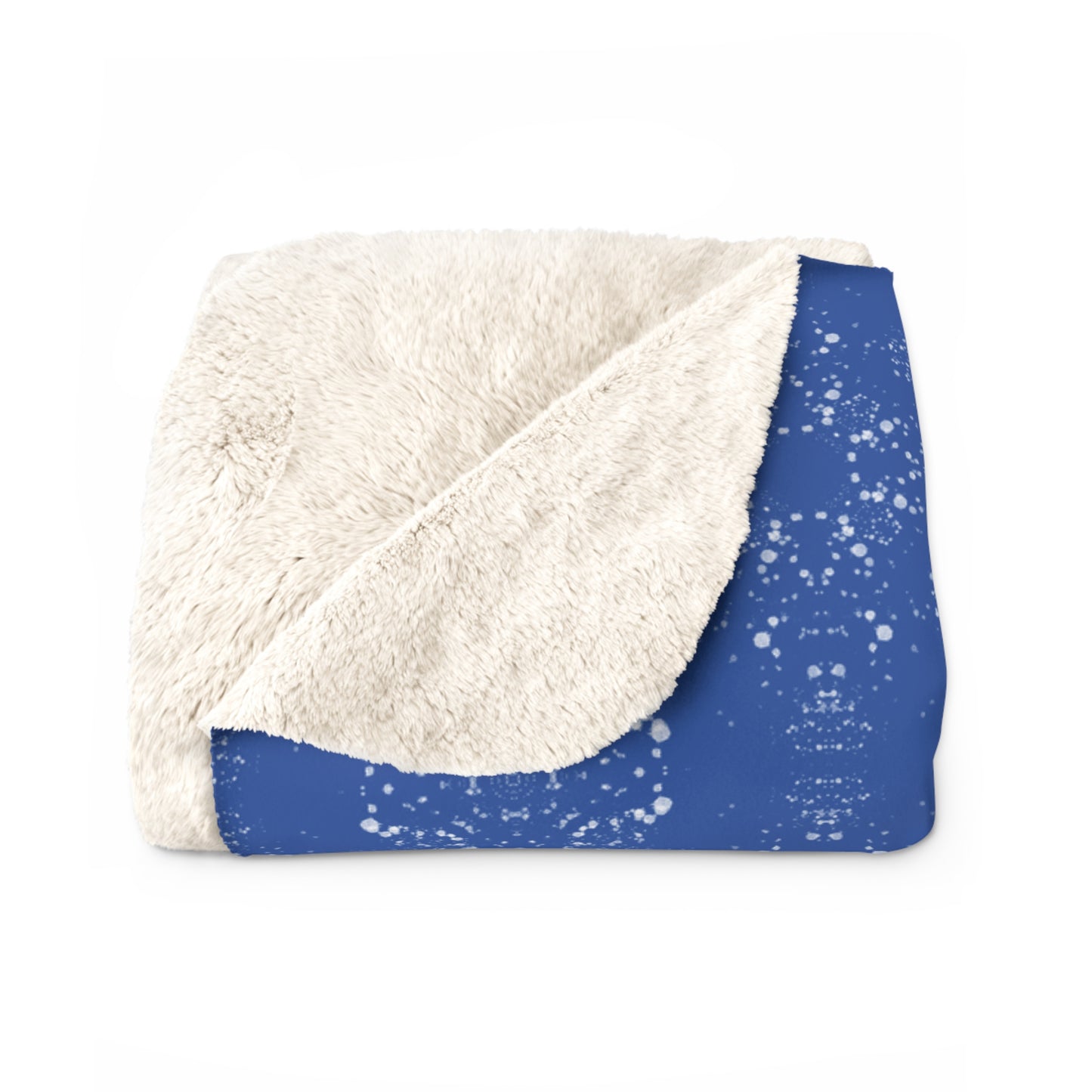 Sherpa Fleece Blanket - Batik Scatter, Blue