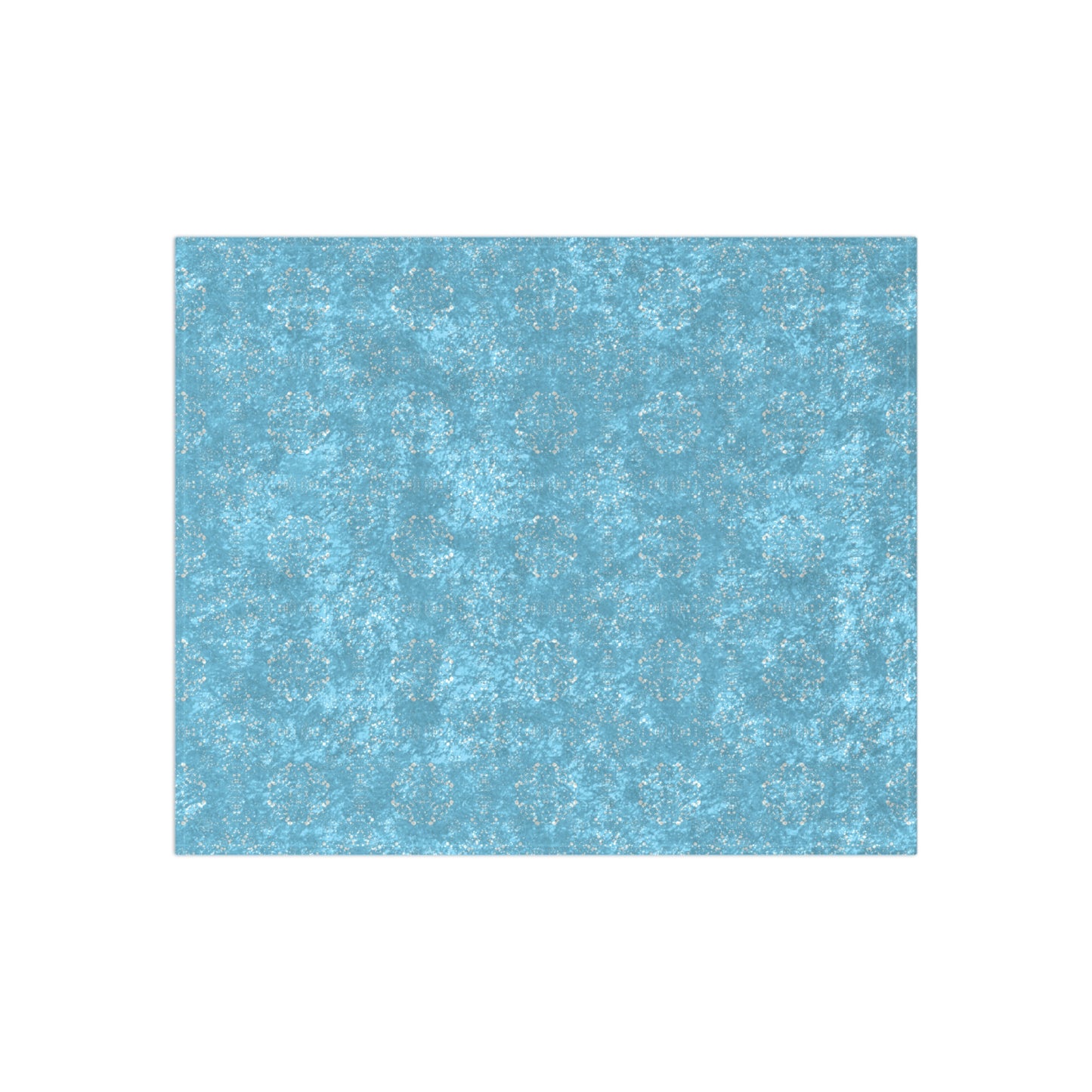 Crushed Velvet Blanket - Batik Scatter, Light Blue