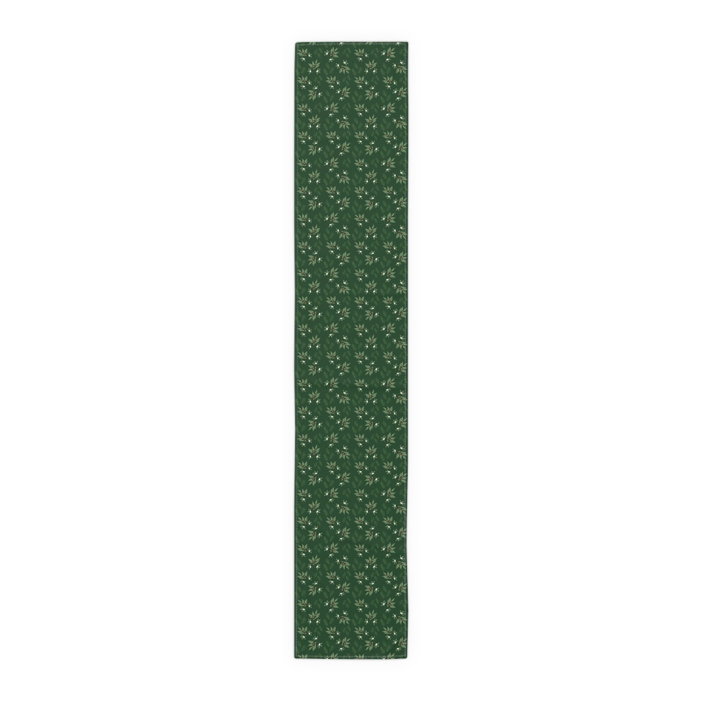 Table Runner - Mistletoe, Berries and Sprigs, Emerald (Cotton, Poly)