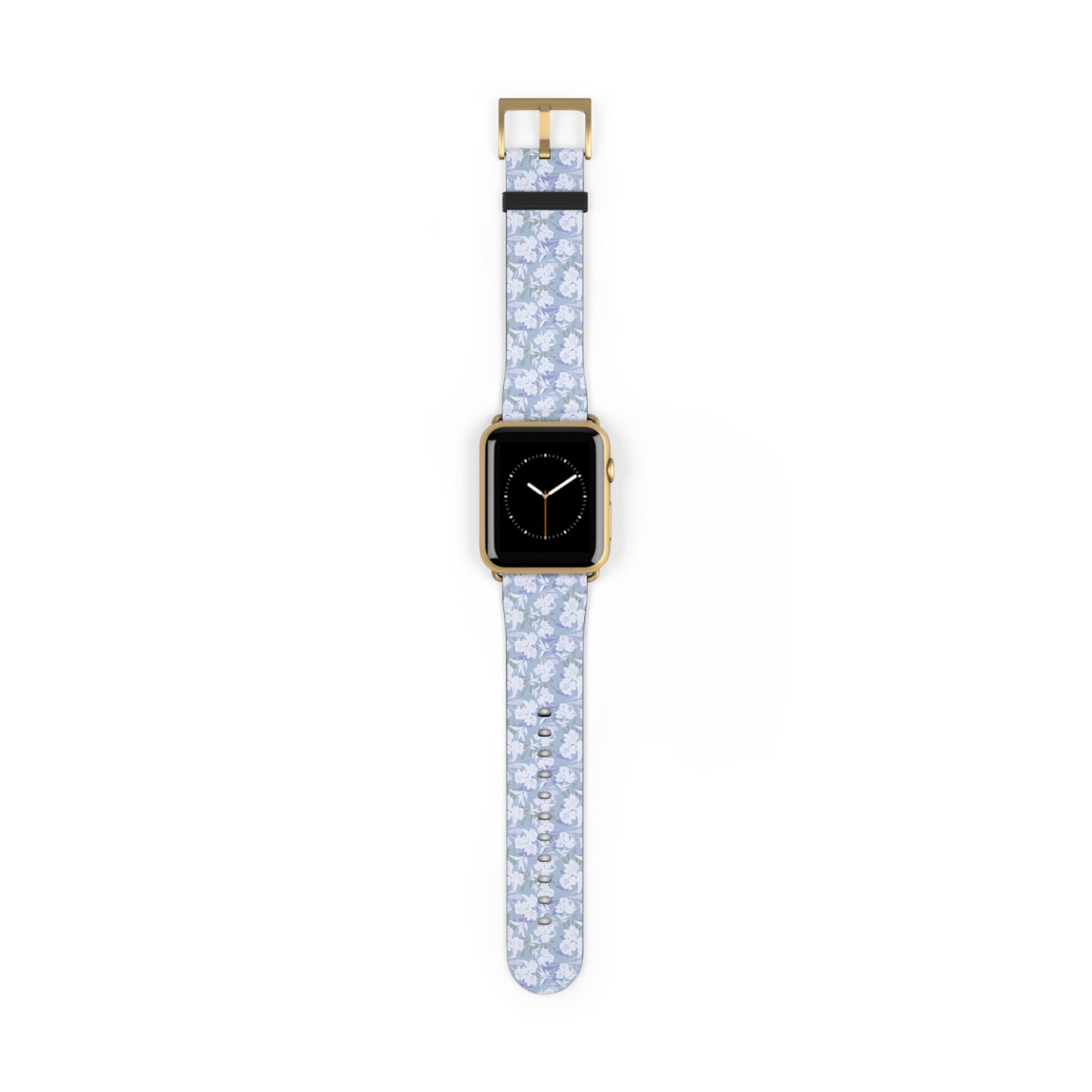 Pastel Periwinkle Floral Watch Band — Lightweight Garden Pattern Strap for Apple Watch