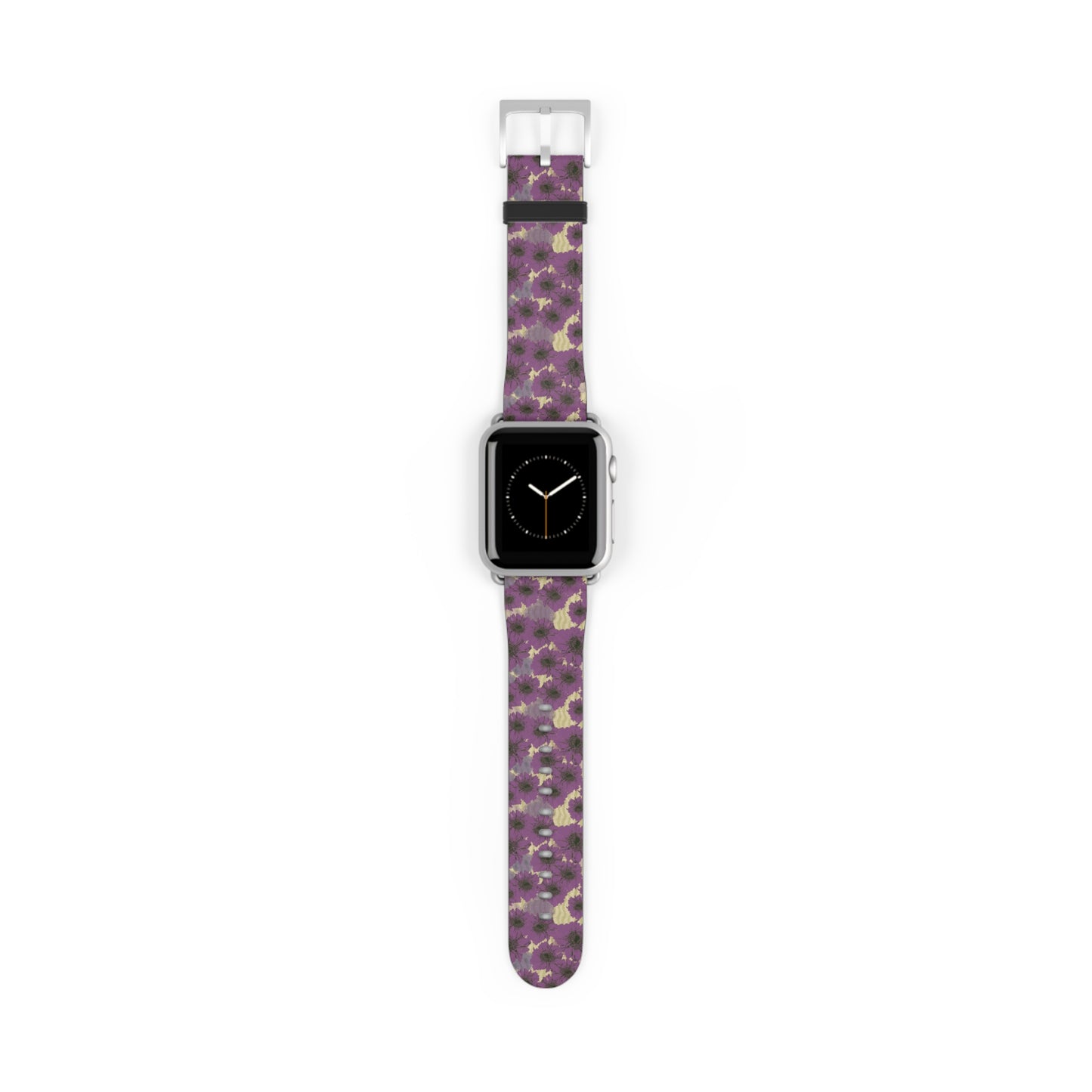 Floral Purple Leopard Watch Band — Patterned Apple Watch Strap